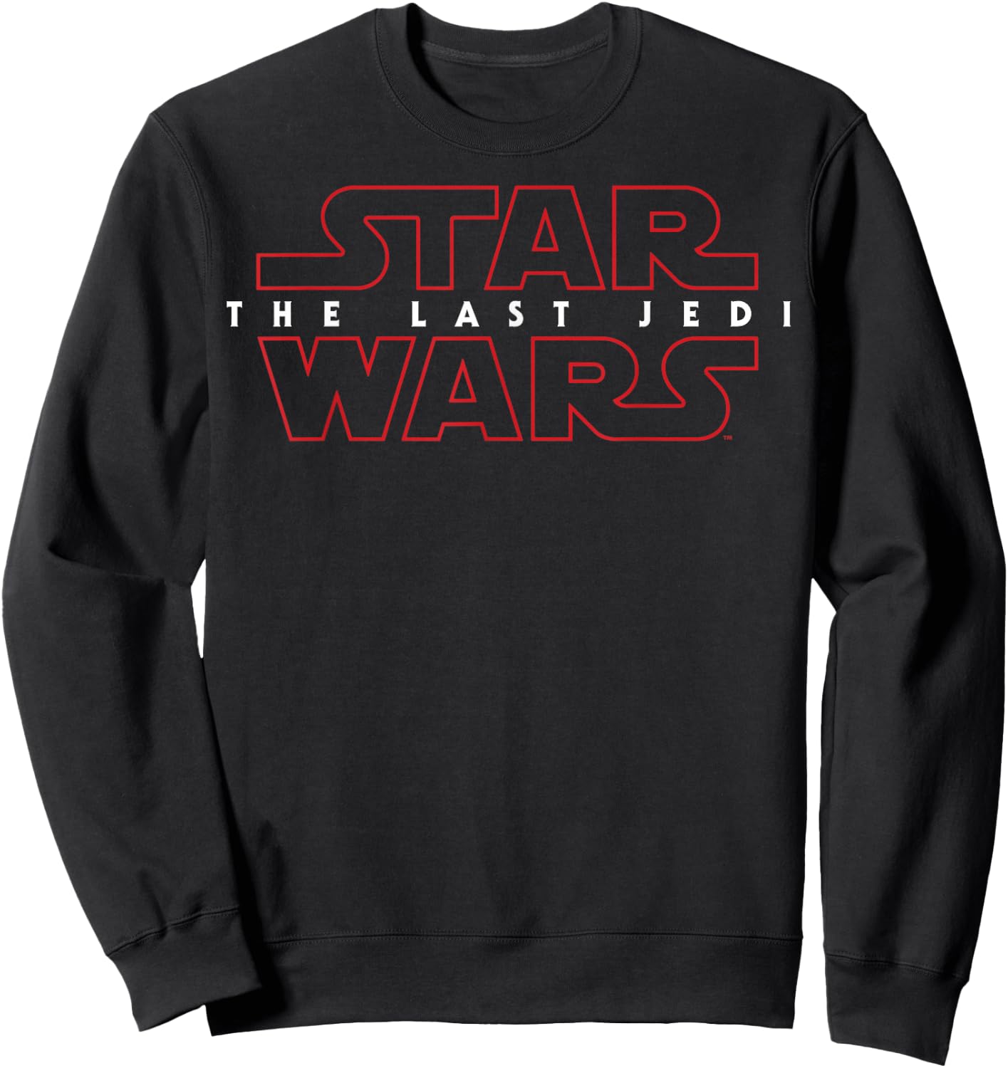 Star Wars Last Jedi Red Outline Logo Graphic Sweatshirt - Sweatshirt | Black