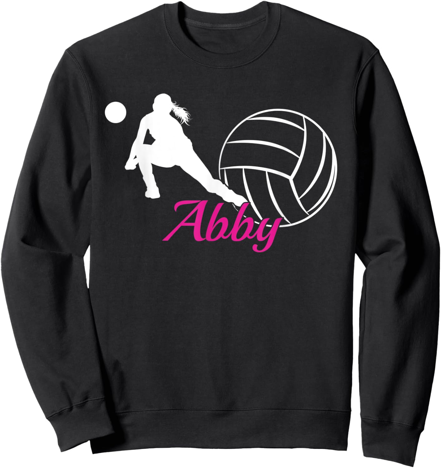 Abby Name Gift Personalized Volleyball Sweatshirt - Sweatshirt | Black