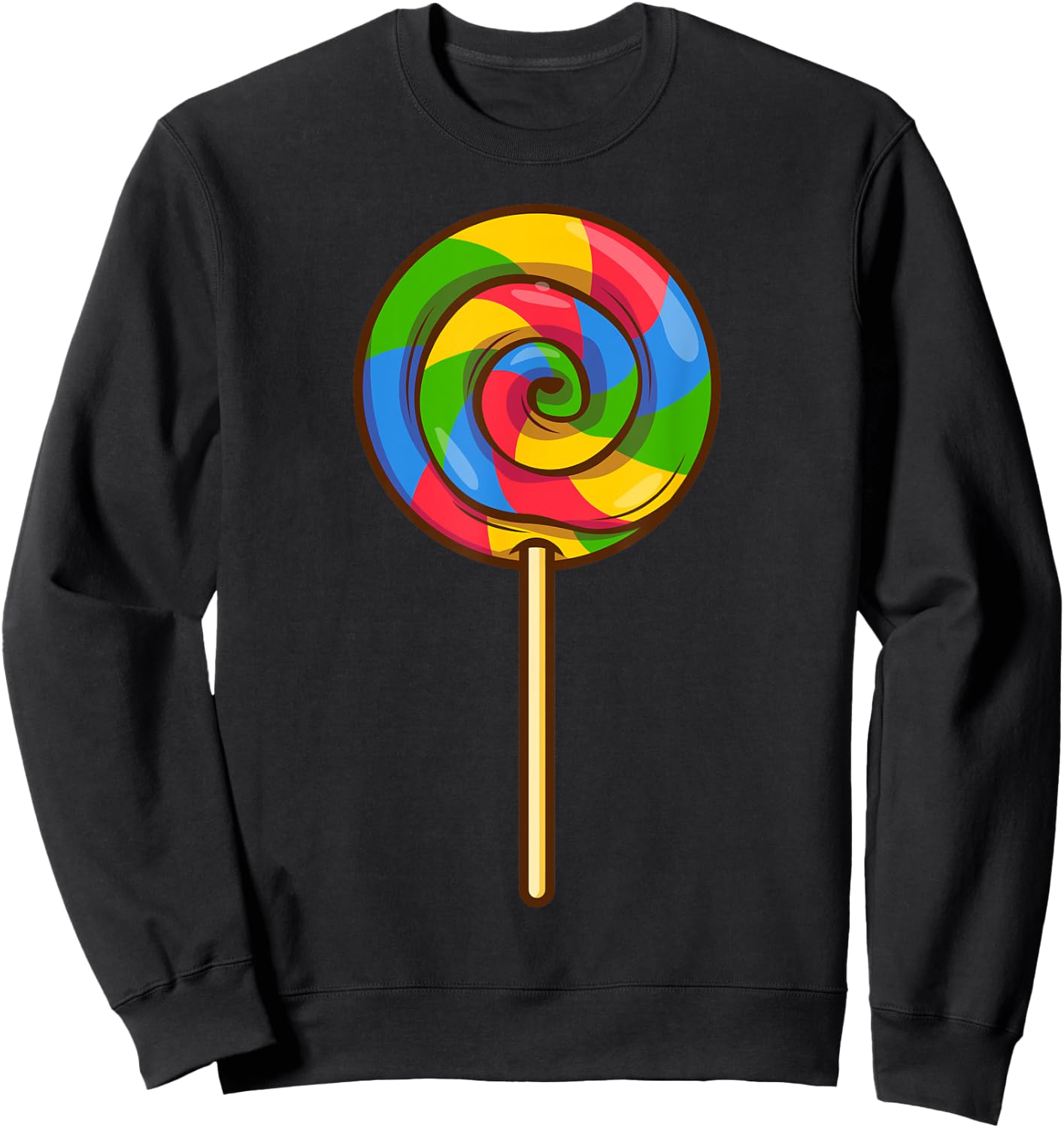 Lollipop Rainbow Sucker Candy Halloween Costume Lazy Gift Sweatshirt - Sweatshirt | Black