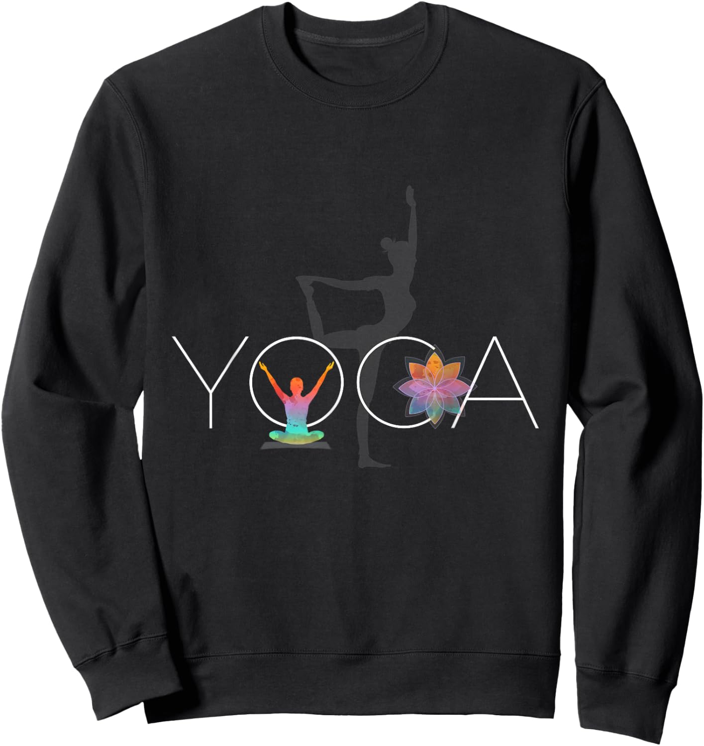 Yoga Meditation and Lotus Flower Relaxing Yogis Sweatshirt - Sweatshirt | Black