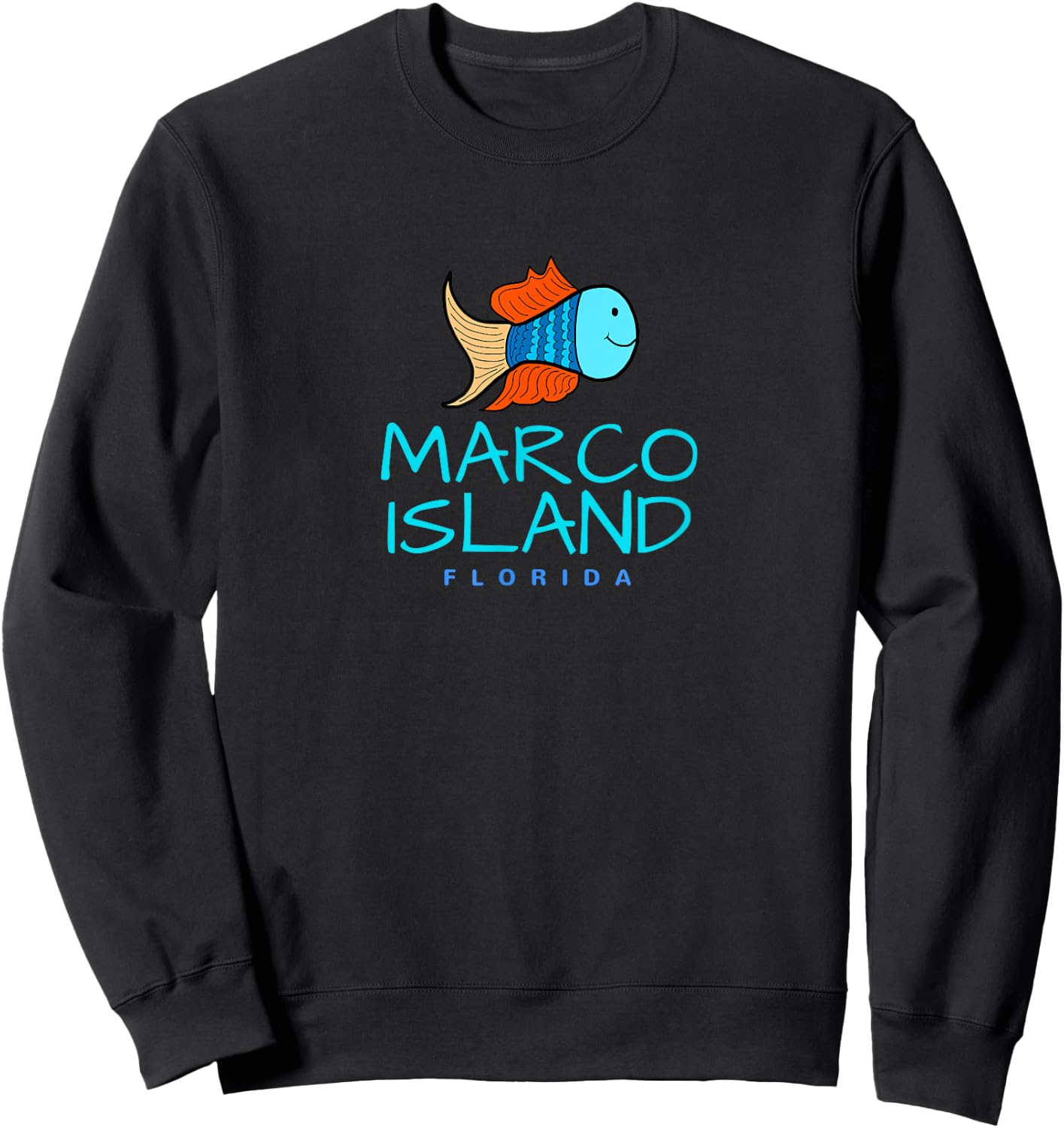 Marco Island FL , Florida Fun Fish Sweatshirt - Sweatshirt | Black