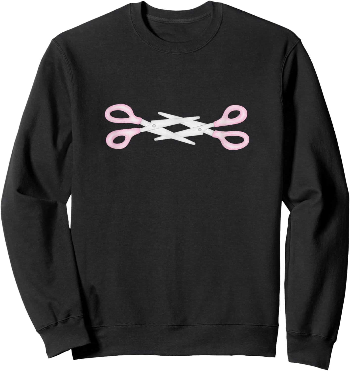 Lesbian Scissors LGBTQ+ Pride Sapphic Graphic Cute Lesbian Sweatshirt - Sweatshirt | Black