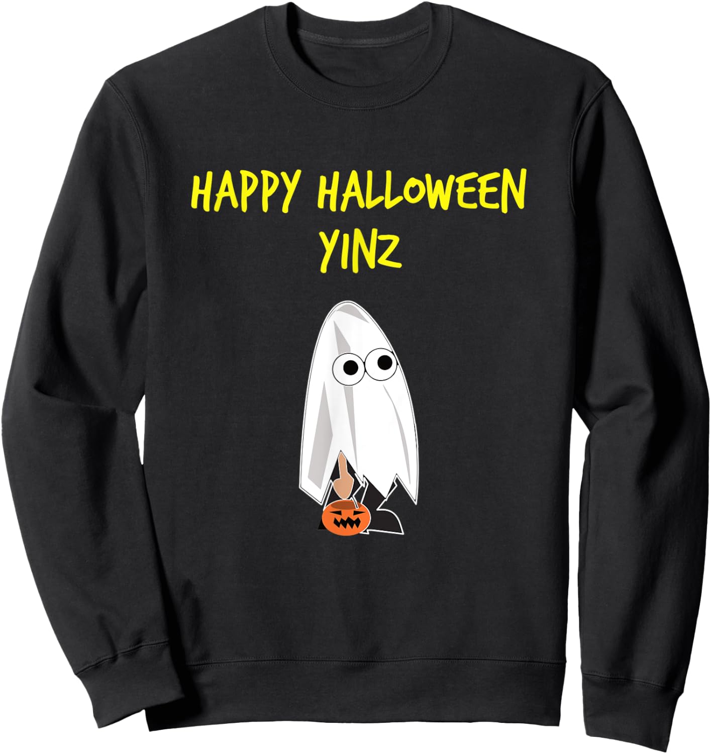 Happy Halloween Pittsburgh Yinz Sweatshirt - Sweatshirt | Black