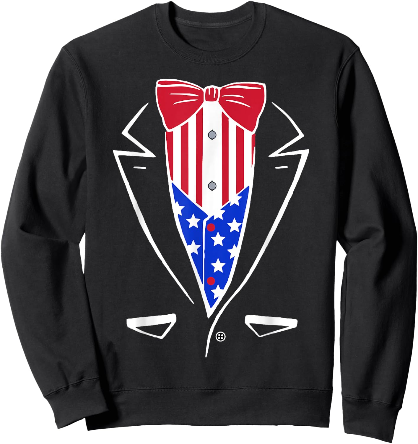 USA Pride American Flag Tuxedo Women Kids Men Sweatshirt - Sweatshirt | Black