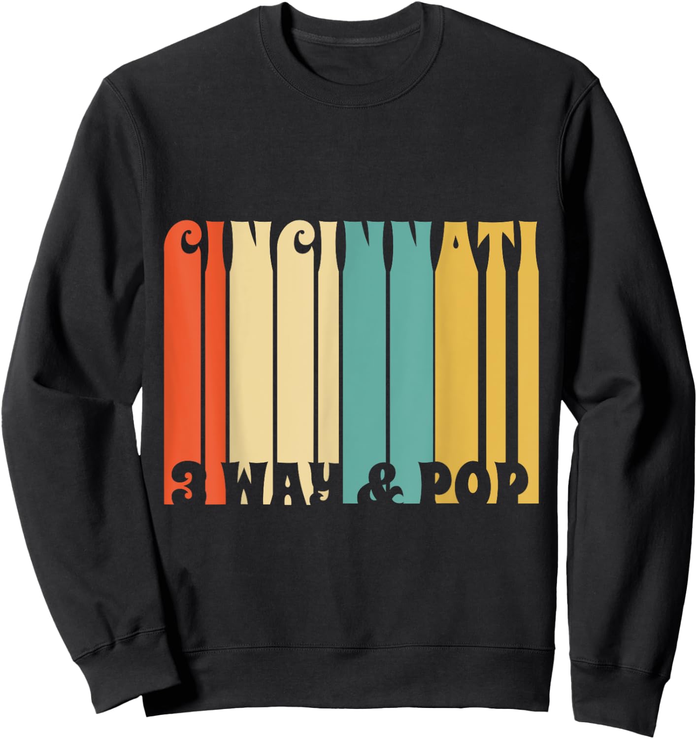 Cincinnati Retro Vintage 3 Way Chili and Pop Shirt Sweatshirt - Sweatshirt | Black
