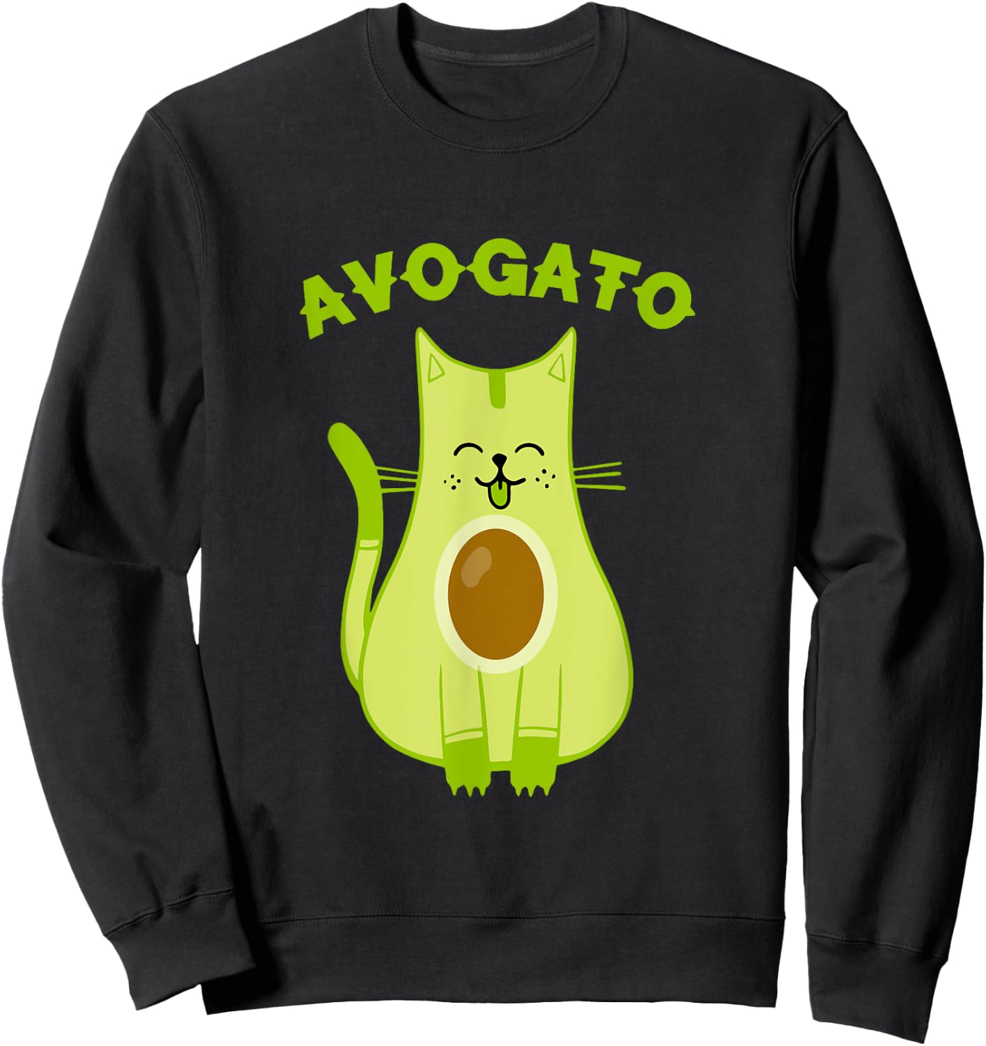 Avogato Funny Avo-Gato Cinco De Mayo Avocado Cat Pun Humor Women Kids Sweatshirt - Sweatshirt | Black