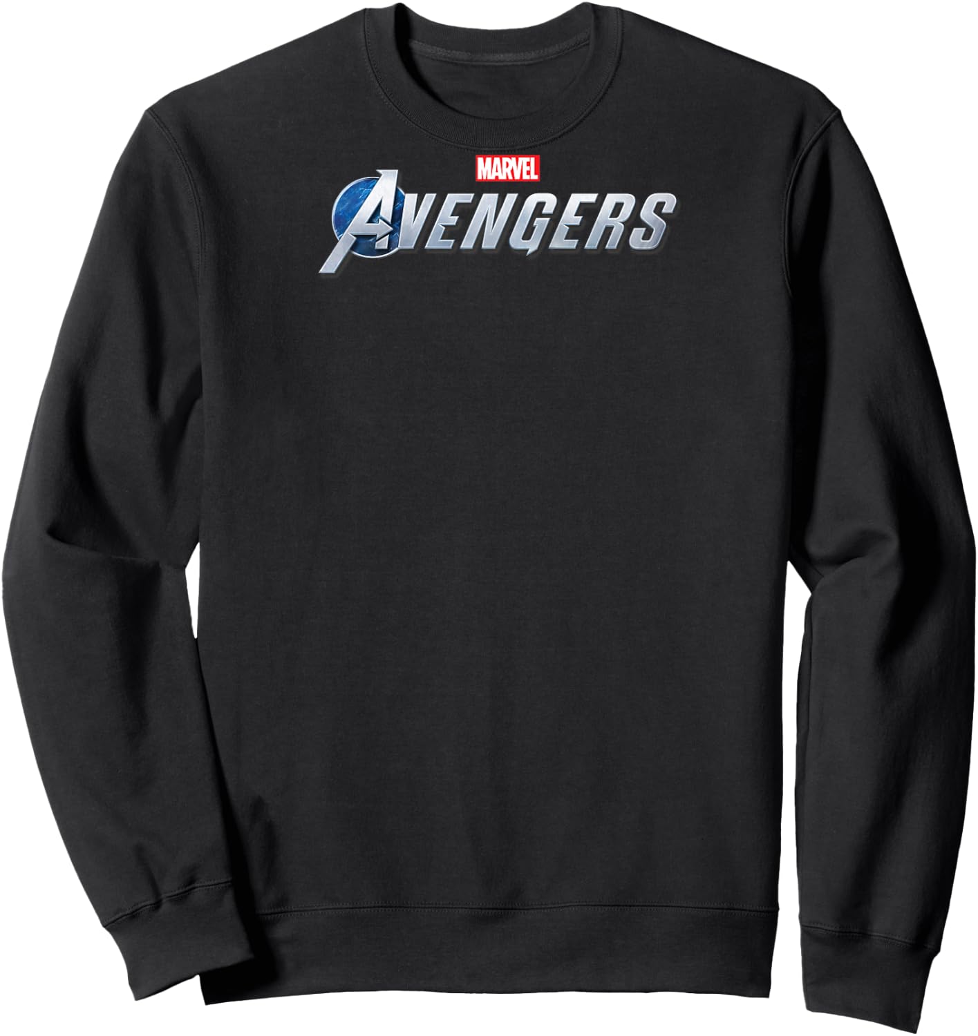 Marvel The Avengers Silver Logo Raglan Baseball Sweatshirt - Sweatshirt | Black