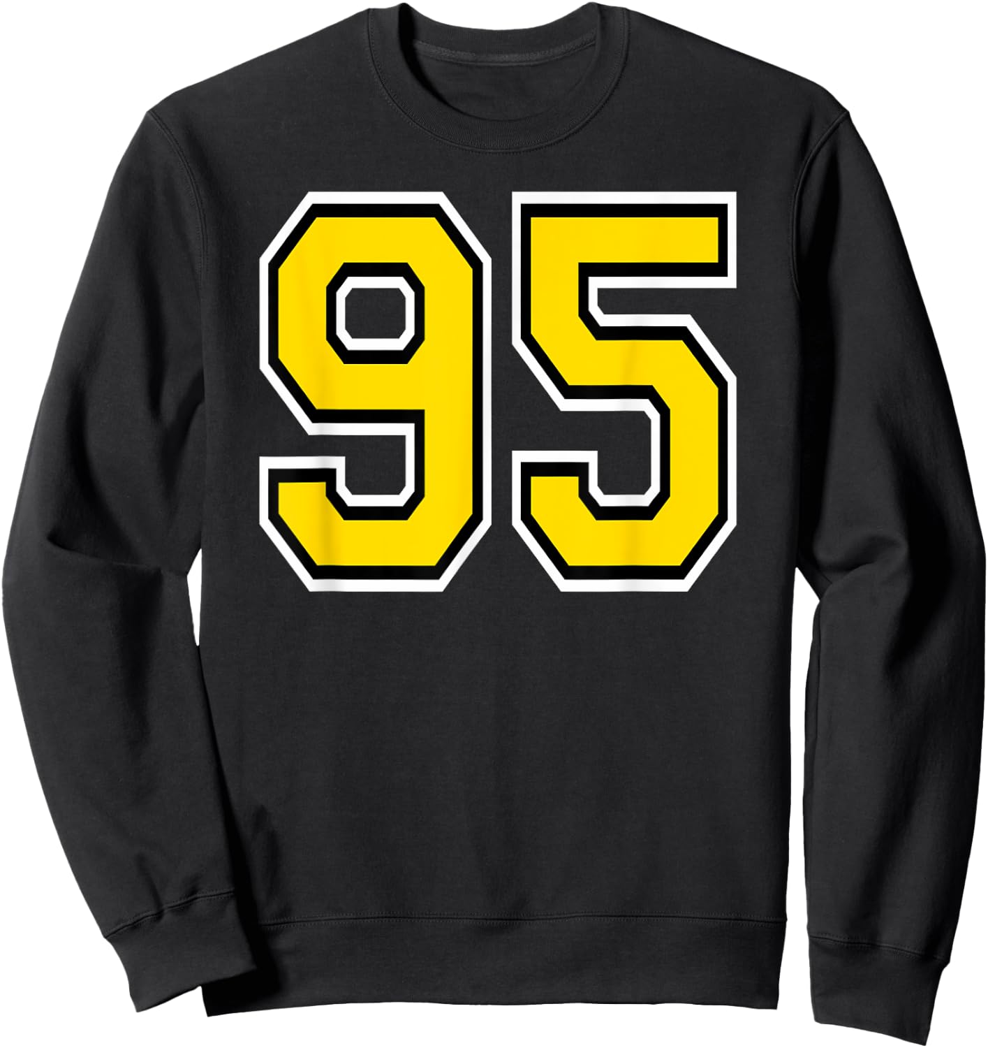 Number 95 in Yellow White Black Sweatshirt - Sweatshirt | Black