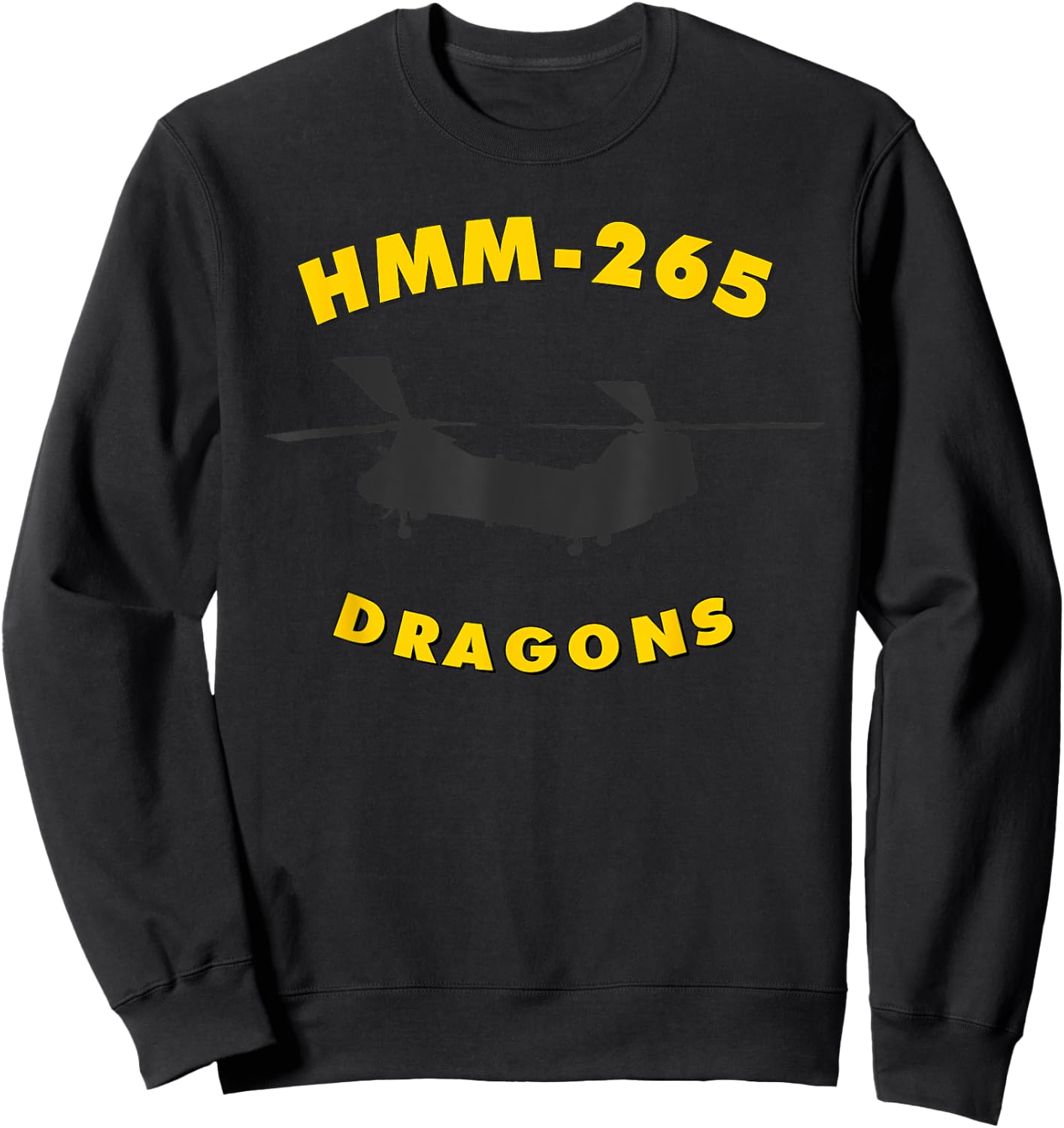 HMM-265 Dragons Helicopter Squadron CH-46 Sea Knight Sweatshirt - Sweatshirt | Black