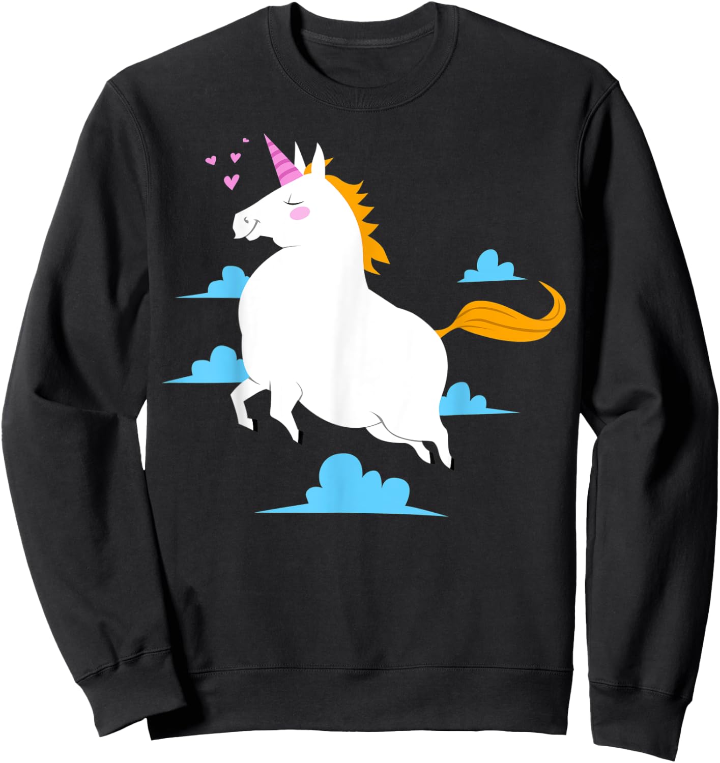 kawaii Fat unicorn Sweatshirt - Sweatshirt | Black