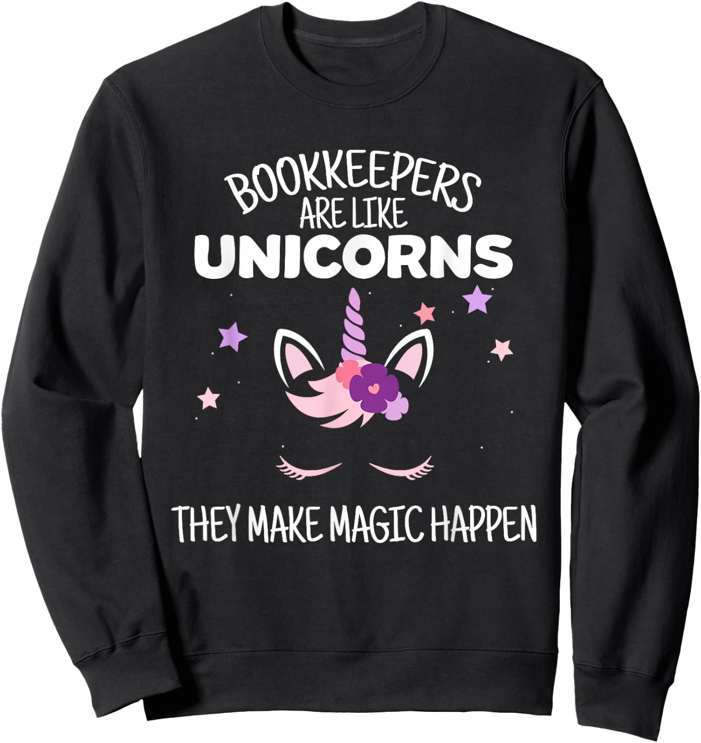 Unicorn Bookkeeper Gift, Bookkeeper Sweatshirt - Sweatshirt | Black