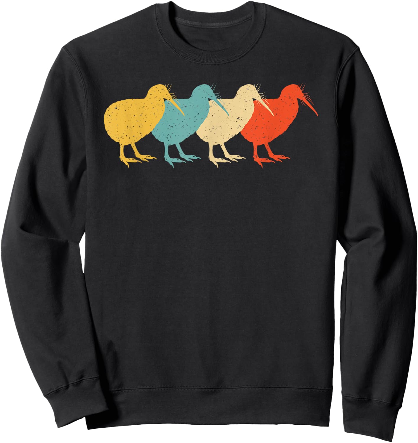 Kiwi Vintage Retro Bird Animal Lover 60s 70s Gift Sweatshirt - Sweatshirt | Black
