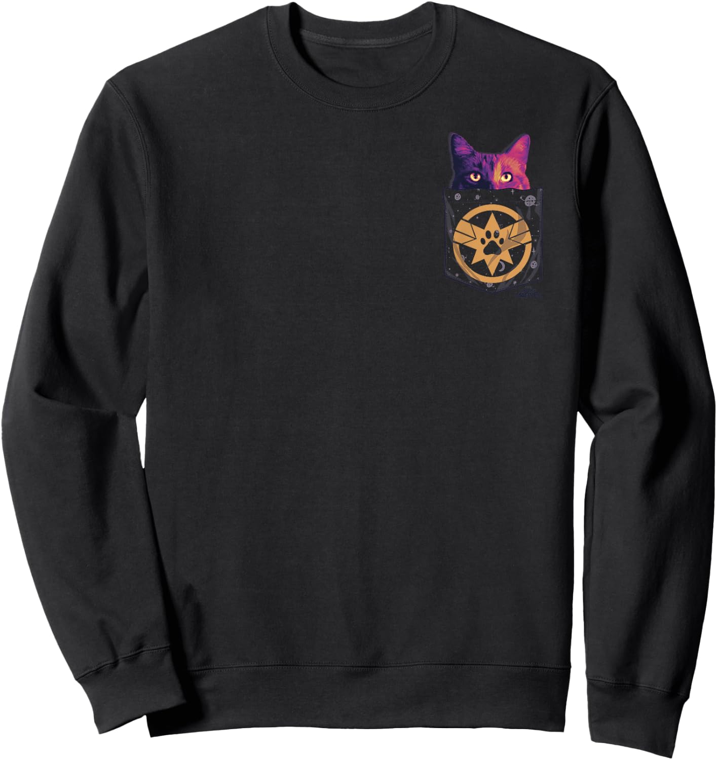 Captain Marvel Goose in Cosmic Pocket Graphic Sweatshirt - Sweatshirt | Black