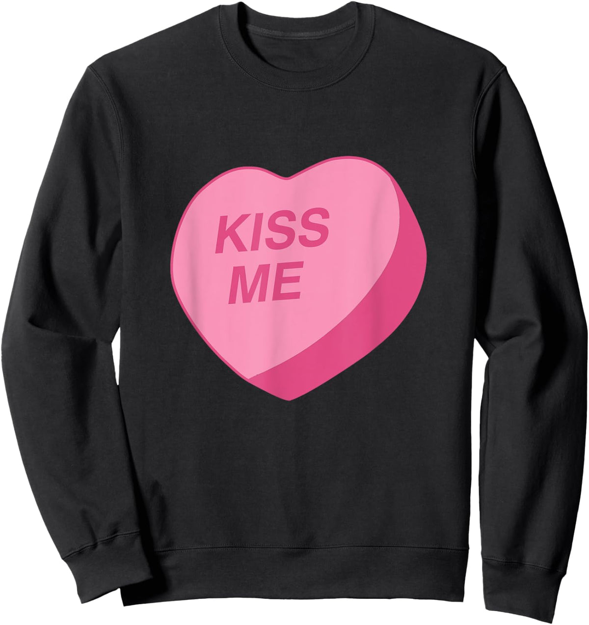 Candy Heart "Kiss Me" Valentine's Day Sweatshirt - Sweatshirt | Black
