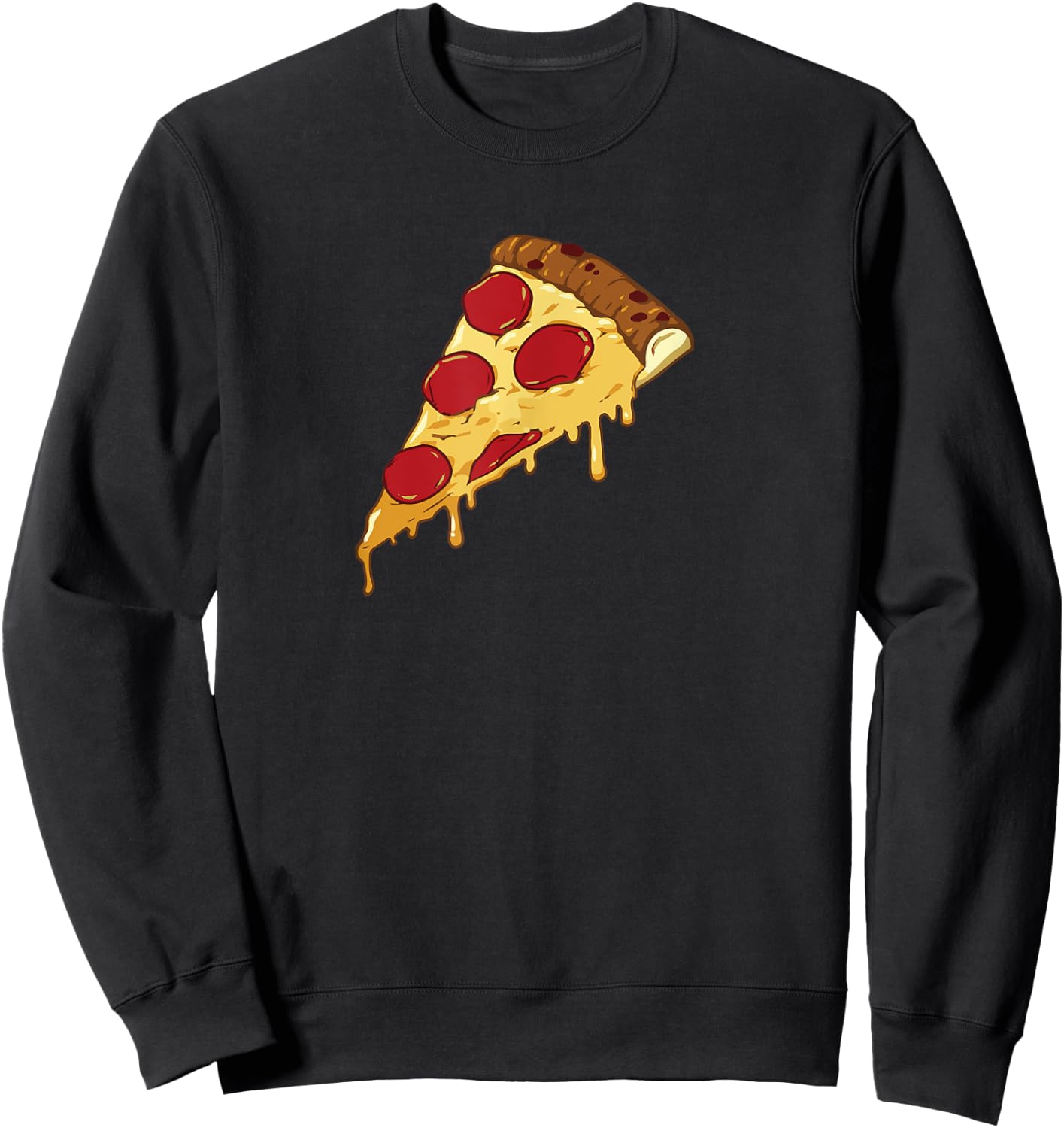 Funny Cheesy Pepperoni Pizza Slice T Shirt for Pizza Lovers Sweatshirt - Sweatshirt | Black