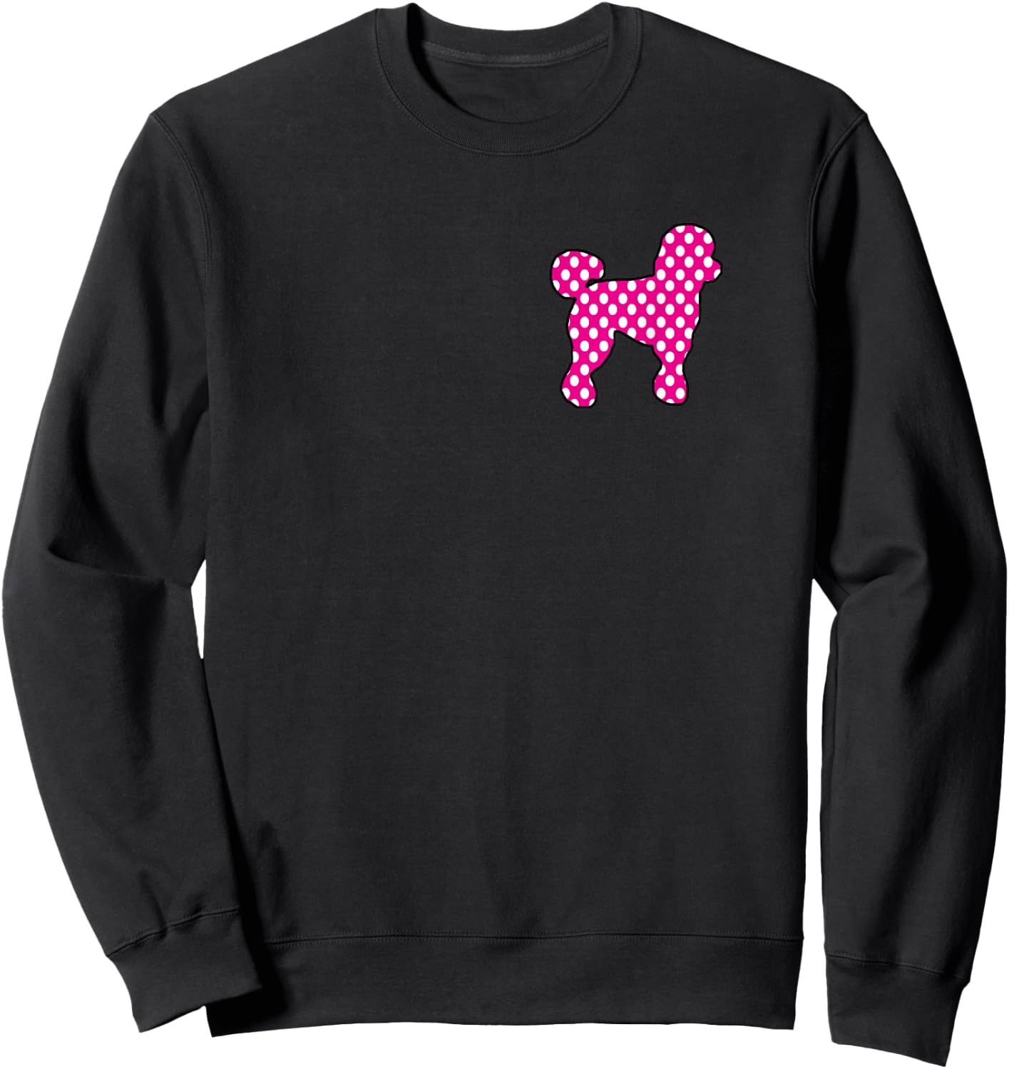 Pink And White Polka Dot Poodle 50s Sock Hop Dance Retro Sweatshirt - Sweatshirt | Black