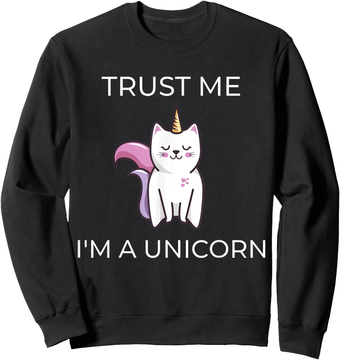 Caticorn T shirt Cat Unicorn Meowgical Kittycorn Shirt Sweatshirt - Sweatshirt | Black