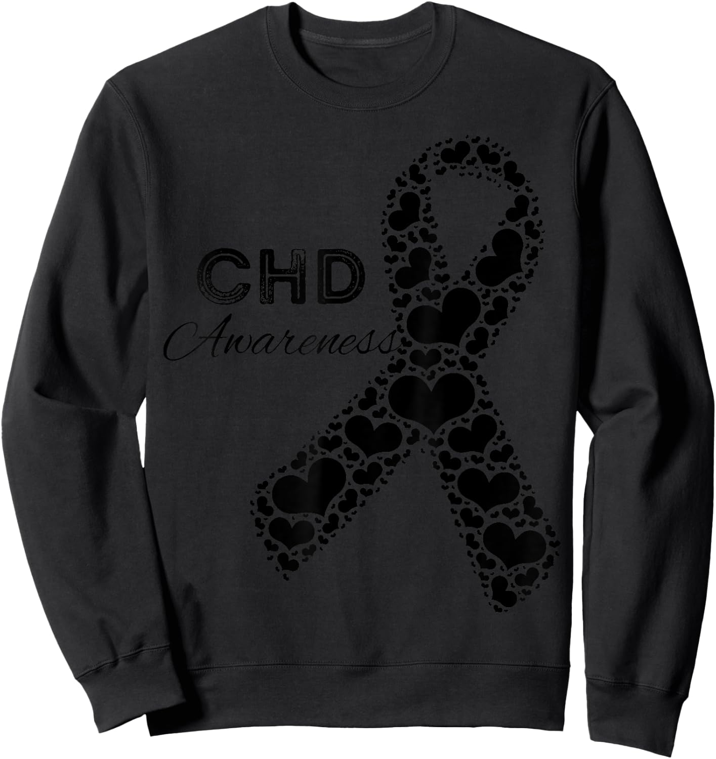 CHD Awareness Congenital Heart Defect Awareness Sweatshirt - Sweatshirt | Black