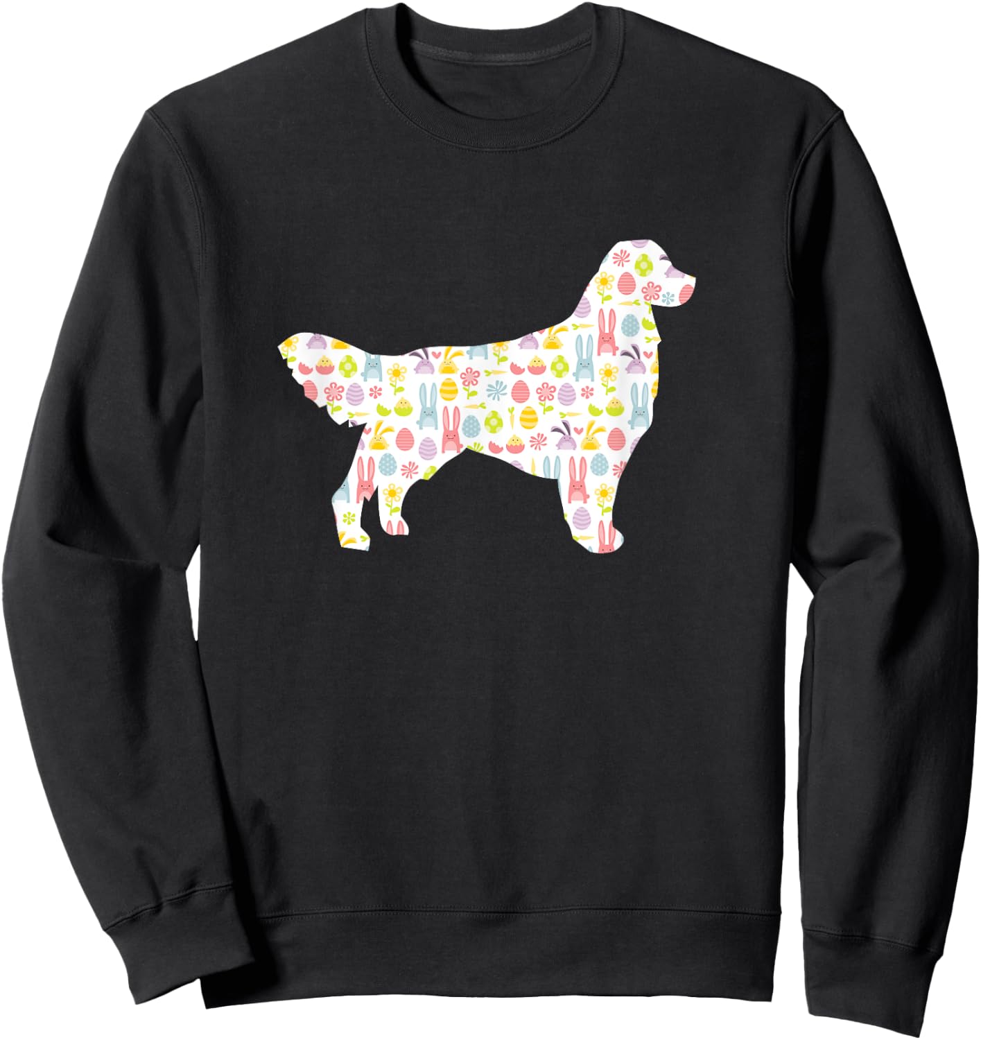 Golden Retriever Easter Bunny Dog Silhouette Sweatshirt - Sweatshirt | Black