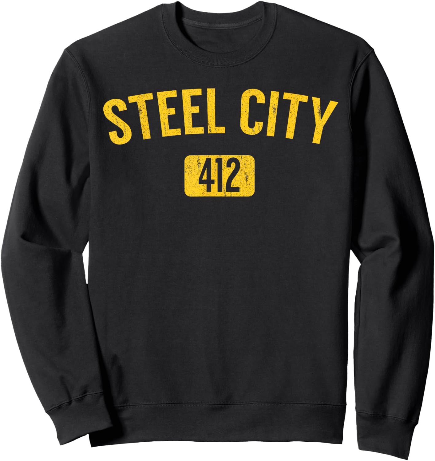 Pittsburgh Pennsylvania Steel City Black and Gold T Shirt Sweatshirt - Sweatshirt | Black