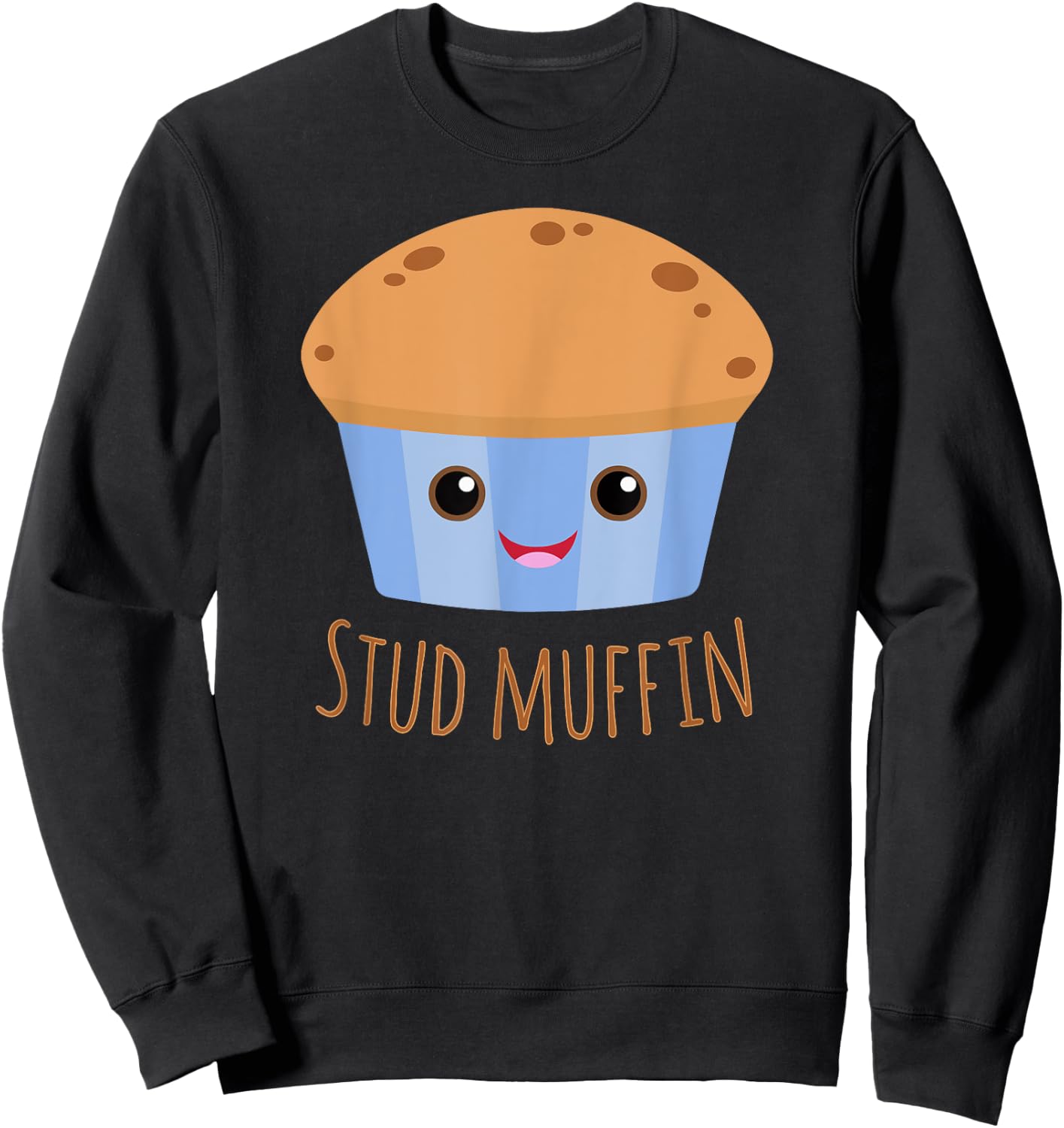 Stud Muffin Cute Funny Food Pun Sweatshirt - Sweatshirt | Black