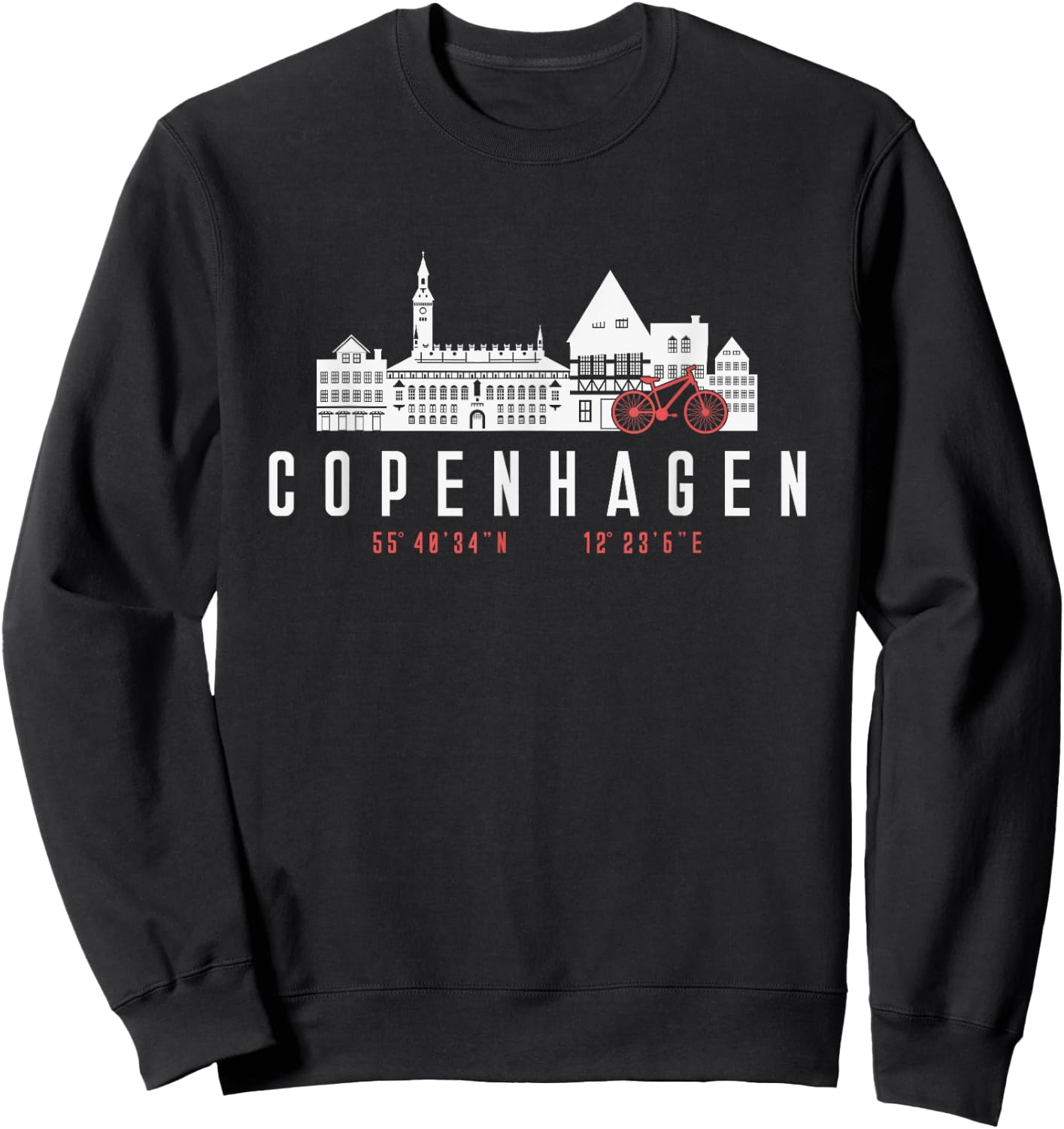 Copenhagen Denmark print Souvenir Vintage Danish Capital Sweatshirt - Sweatshirt | Black