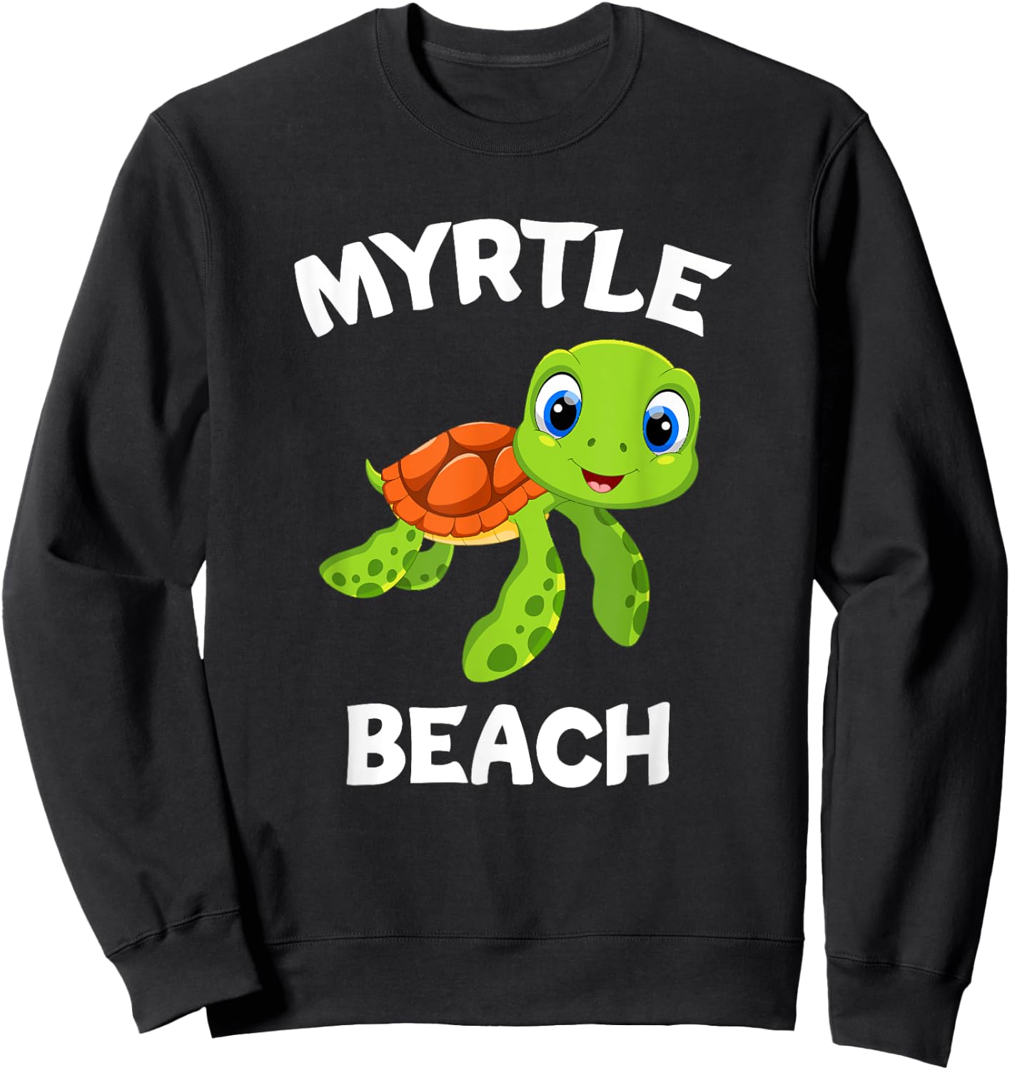 Awesome Myrtle Beach Design Featuring A Cute Sea Turtle Women Kids Sweatshirt - Sweatshirt | Black