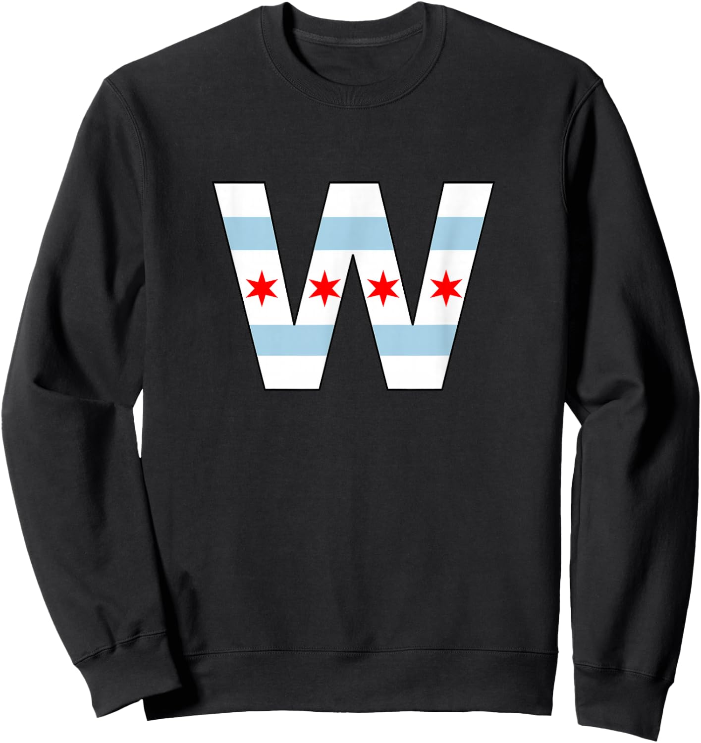Fly the "W" Chicago City Flag Sweatshirt - Sweatshirt | Black
