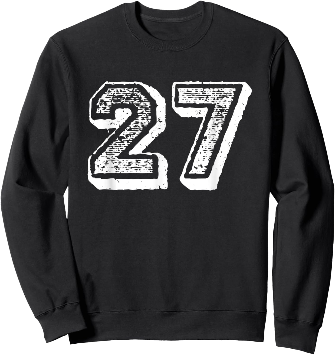 Number 27 Sports Jersey Player #27 Fan Front Print Vintage Sweatshirt - Sweatshirt | Black