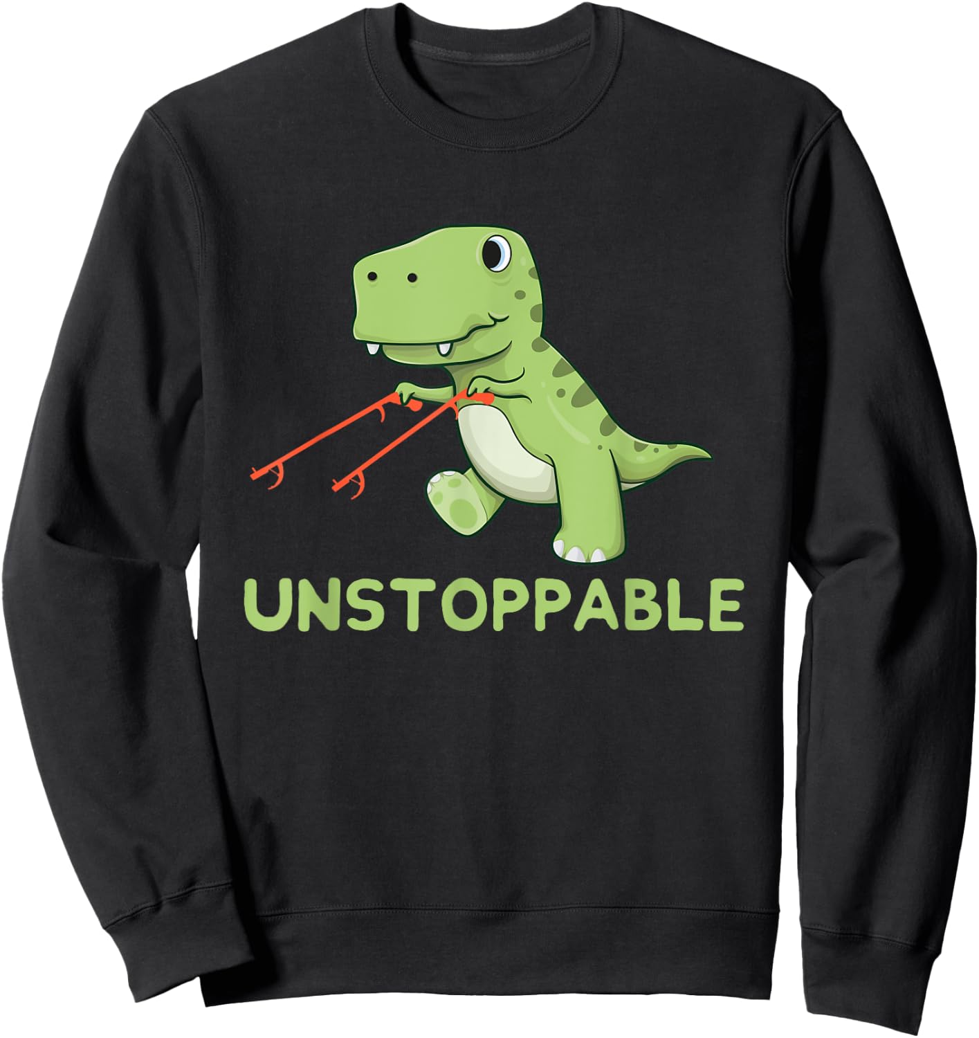 Unstoppable T-Rex With Long Arms Pun Sweatshirt - Sweatshirt | Black