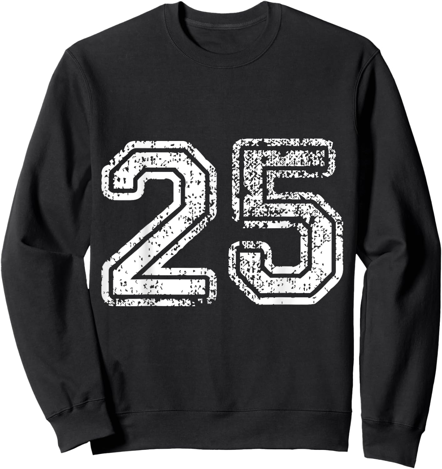 Distressed Number 25 Jersey Sweatshirt - Sweatshirt | Black