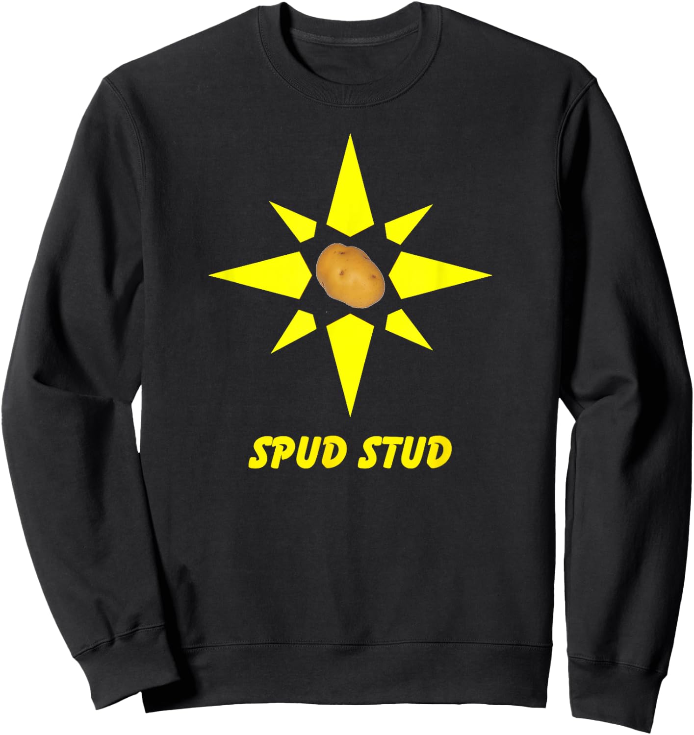 Spud Stud Potato Food Chef Cook Sweatshirt - Sweatshirt | Black
