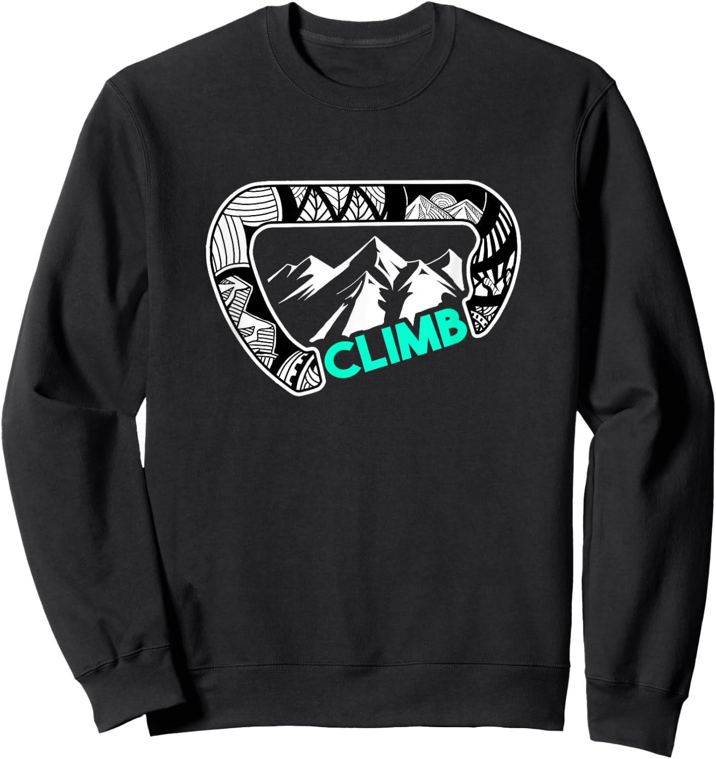 Carabiner Rock Climbing Gifts Print Climbing Bouldering Sweatshirt - Sweatshirt | Black