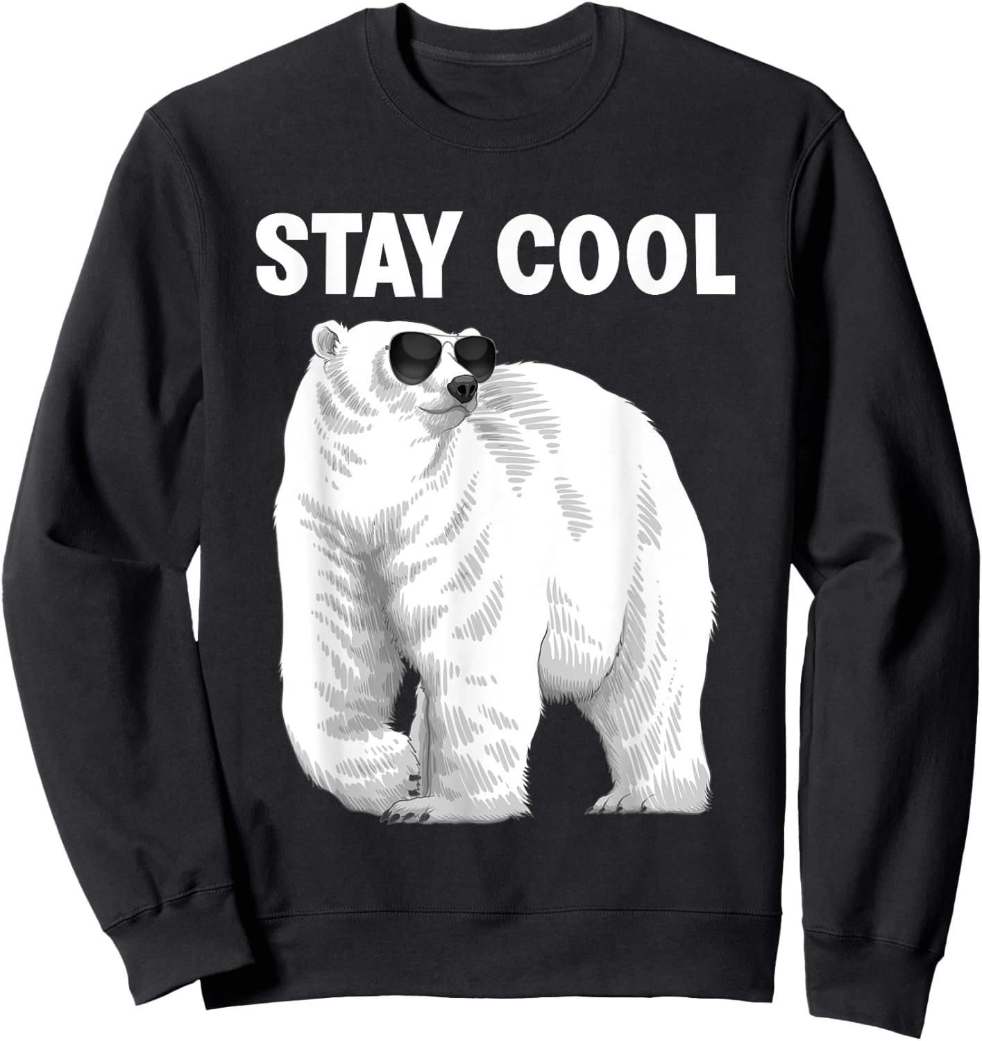 Cool Polar Bear Design Women Animal Polar Bear Lover Sweatshirt - Sweatshirt | Black