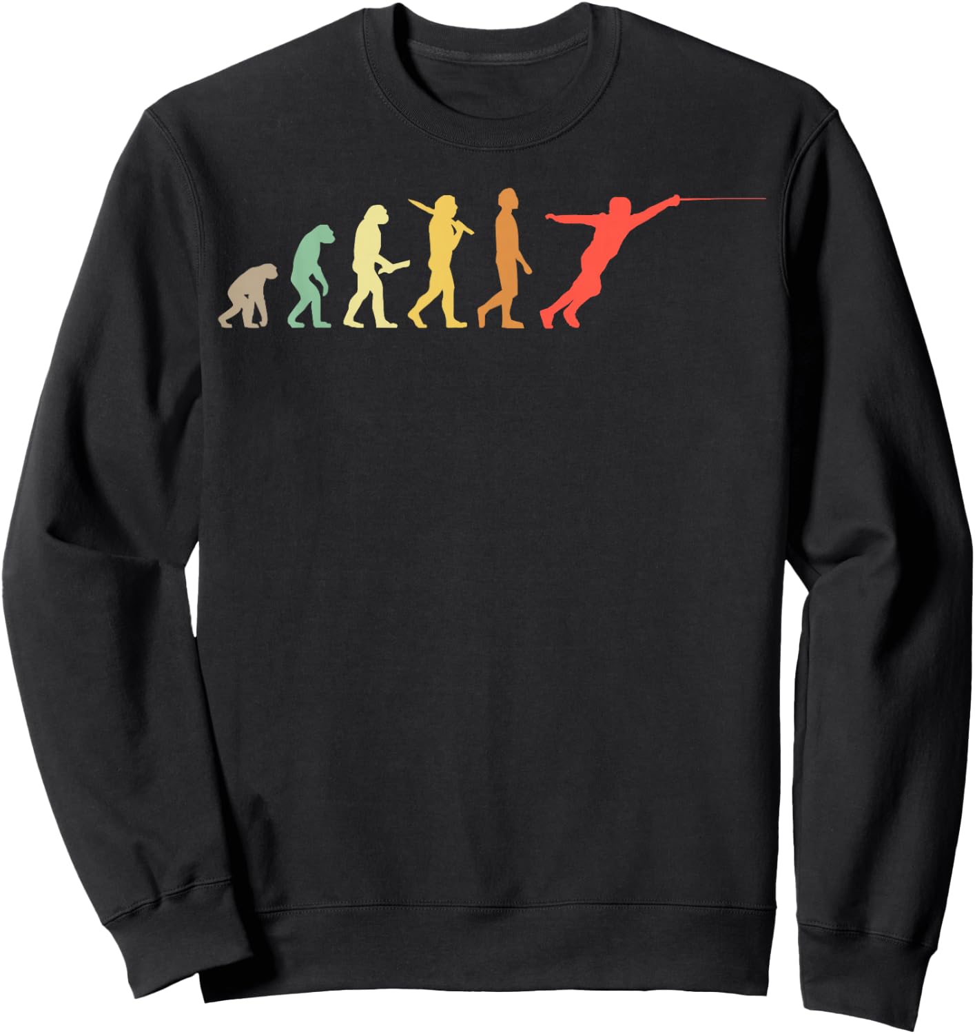 Retro Fencing Evolution Gift Fencers Sweatshirt - Sweatshirt | Black