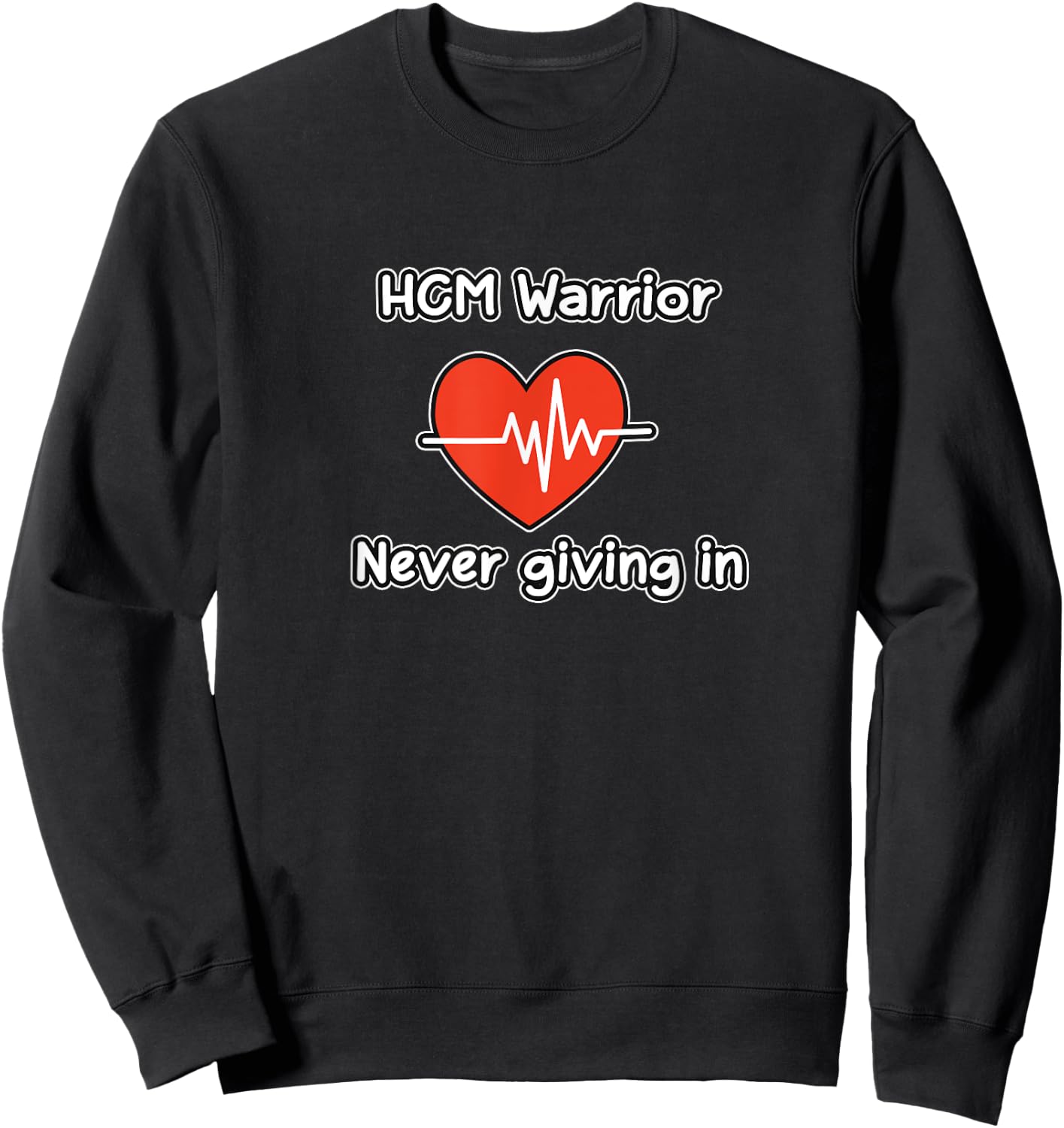 HCM T Shirt - HCM Warrior, Never giving in Sweatshirt - Sweatshirt | Black