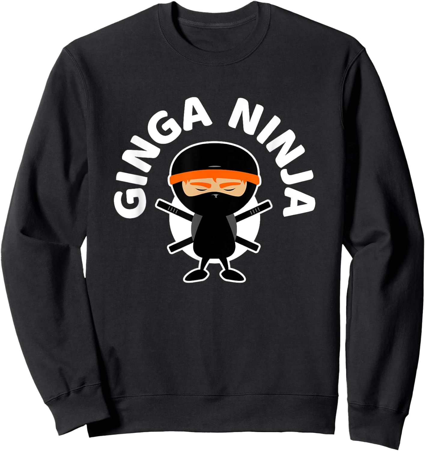 Ginga Ninja - Cool Ginger Red Hair Ninja Sweatshirt - Sweatshirt | Black