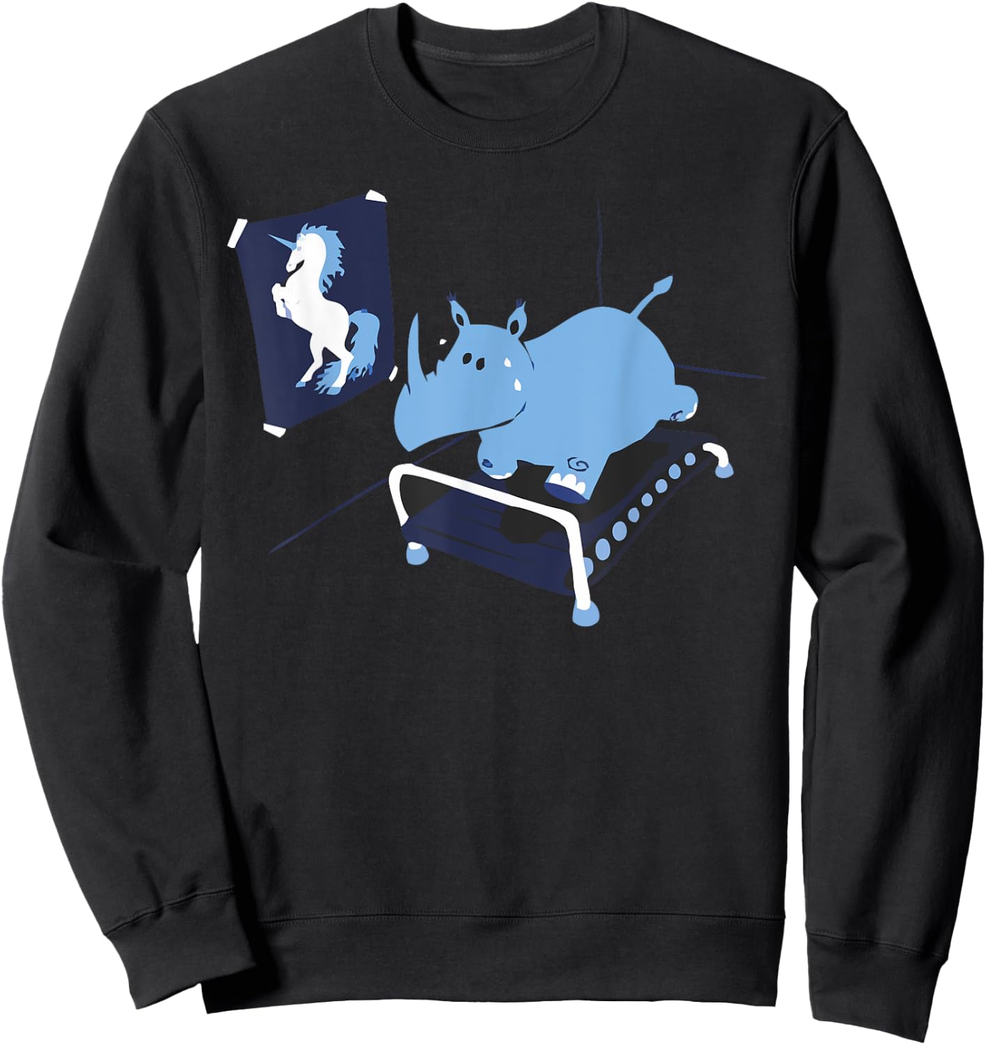 Rhino = Fat Unicorn - Popular Adult Humor Sweatshirt - Sweatshirt | Black
