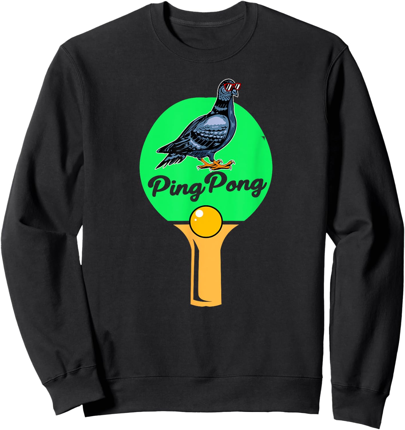 Pigeon Gifts For Pigeon Racing Men Women Kids Pigeon Ping Pong Black -Adults Small Classic Fit Short Sleeve Cotton 60% Polyester 40% Sweatshirt - Sweatshirt | Black