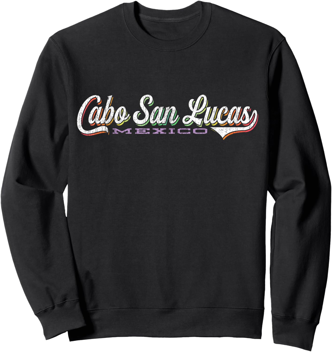 Cabo San Lucas | Retro Style Mexico Beach Men Women Kids Sweatshirt - Sweatshirt | Black