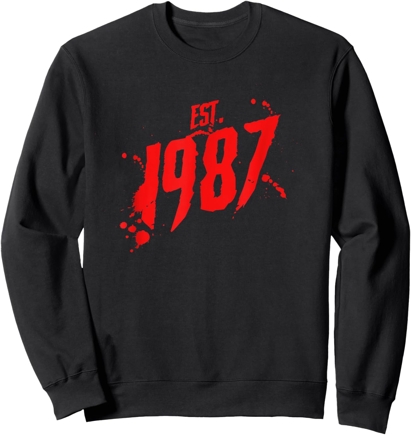 Est. 1987 80's Style Slasher Horror Movie Birth Year Sweatshirt - Sweatshirt | Black