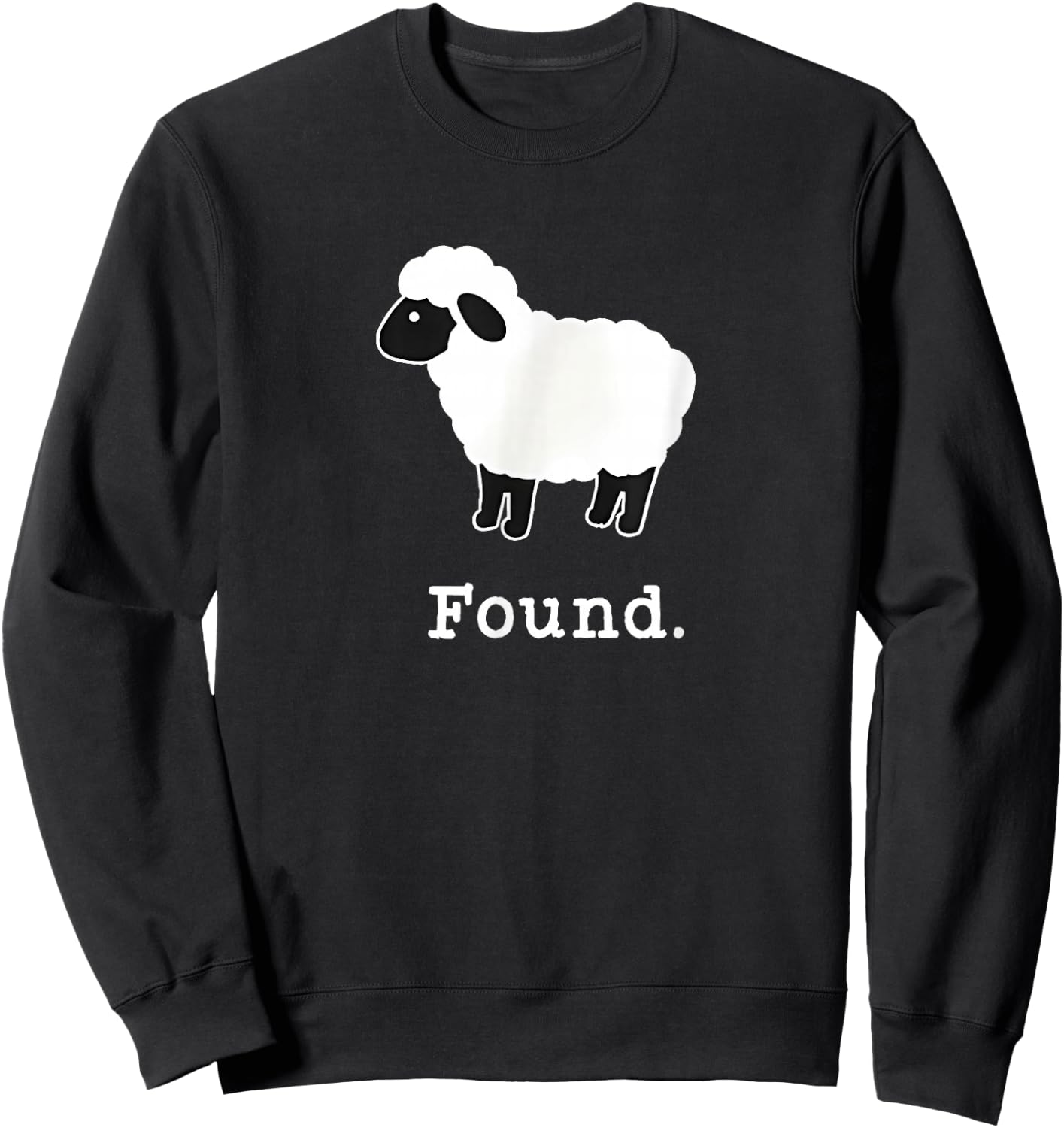 Found Minimalist Sheep Christian Psalm 23 Lamb Christian Sweatshirt - Sweatshirt | Black