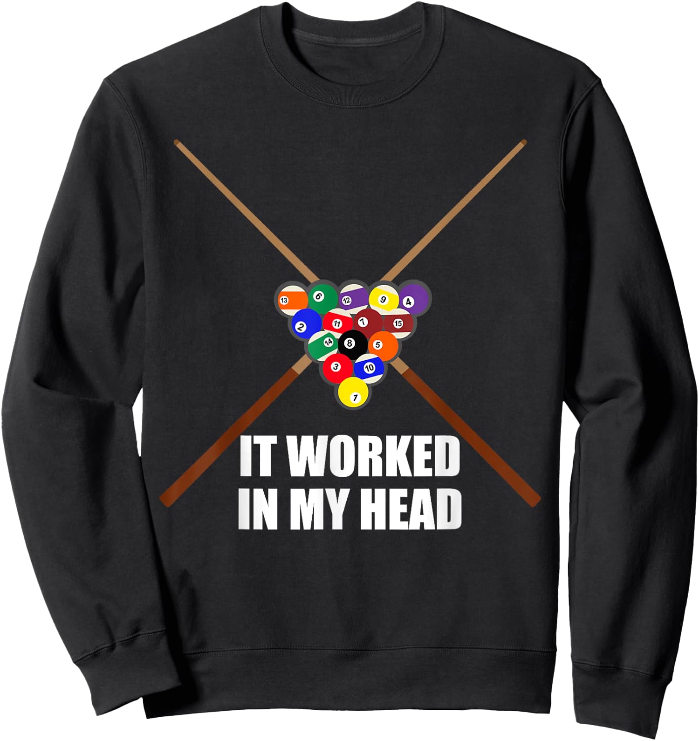 It Worked in My Head Pool Funny Pool Player Sweatshirt - Sweatshirt | Black