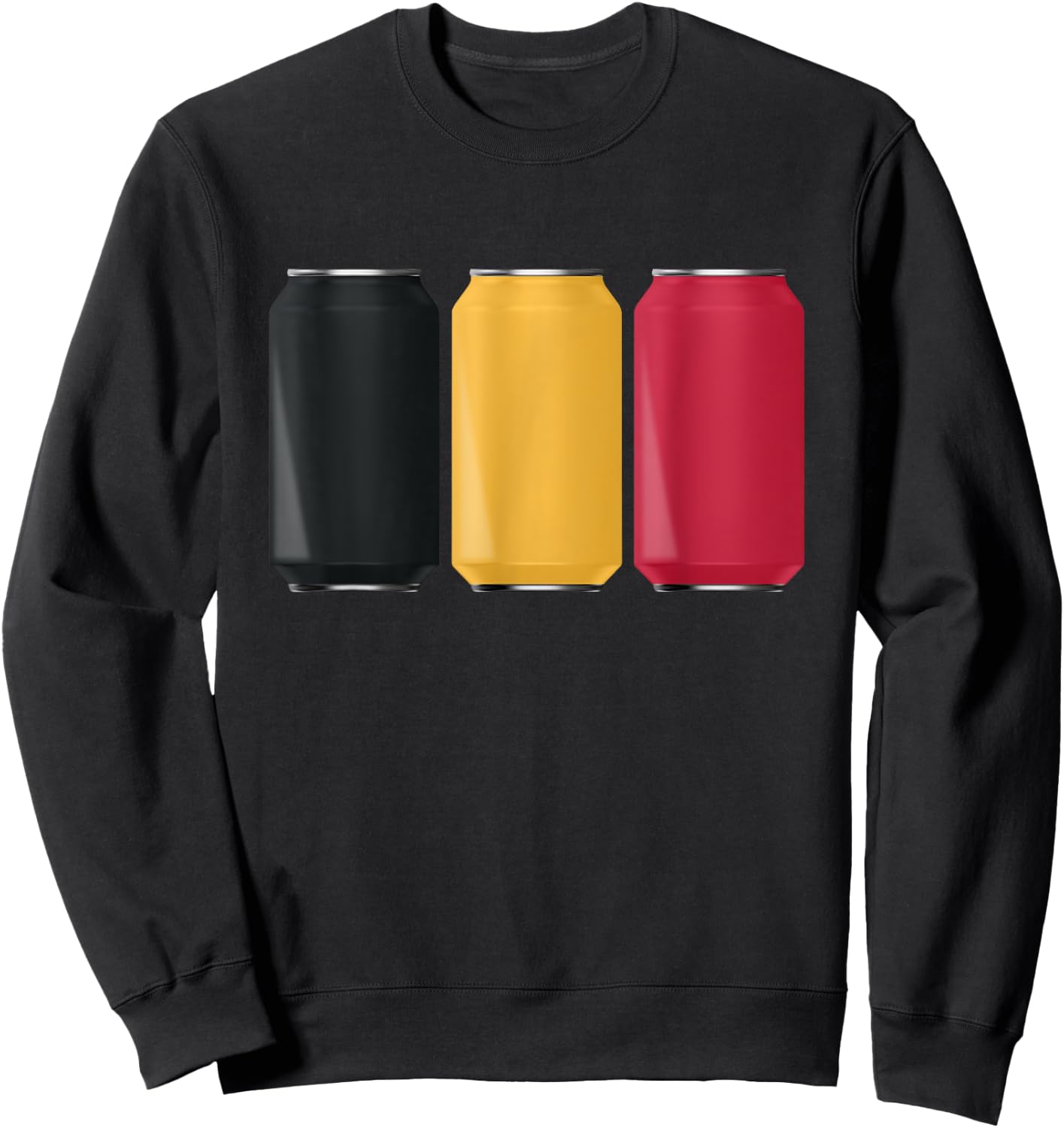 Patriotic Beer Cans Belgium Flag Sweatshirt - Sweatshirt | Black