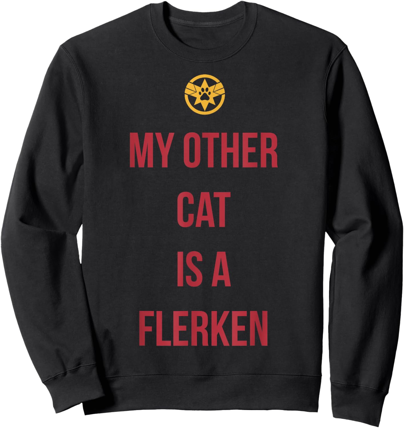 Captain Marvel My Other Cat Is A Flerken Bold Logo Sweatshirt - Sweatshirt | Black