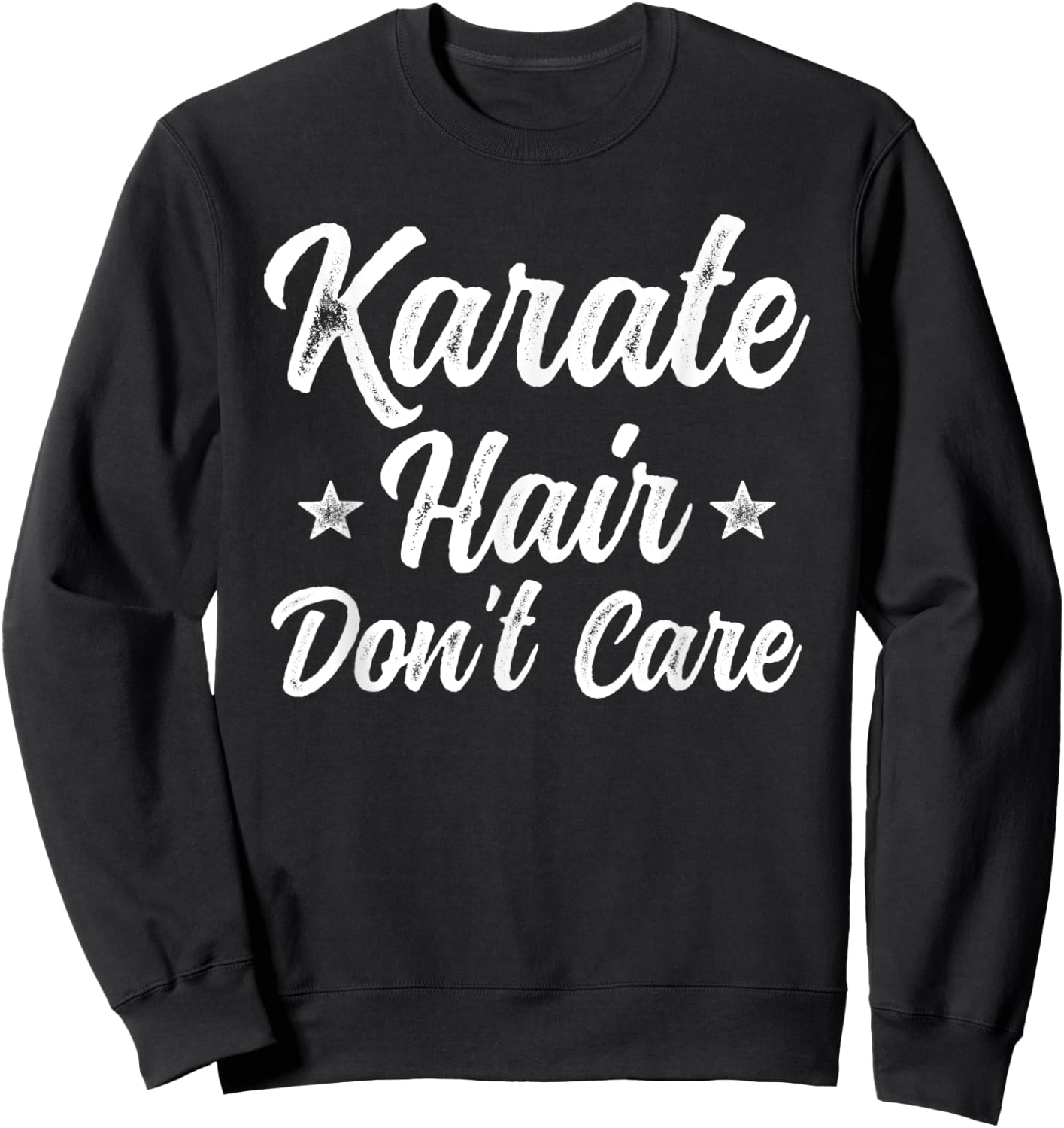 Vintage Karate Hair Don't Care Funny Martial Arts Gift Sweatshirt - Sweatshirt | Black
