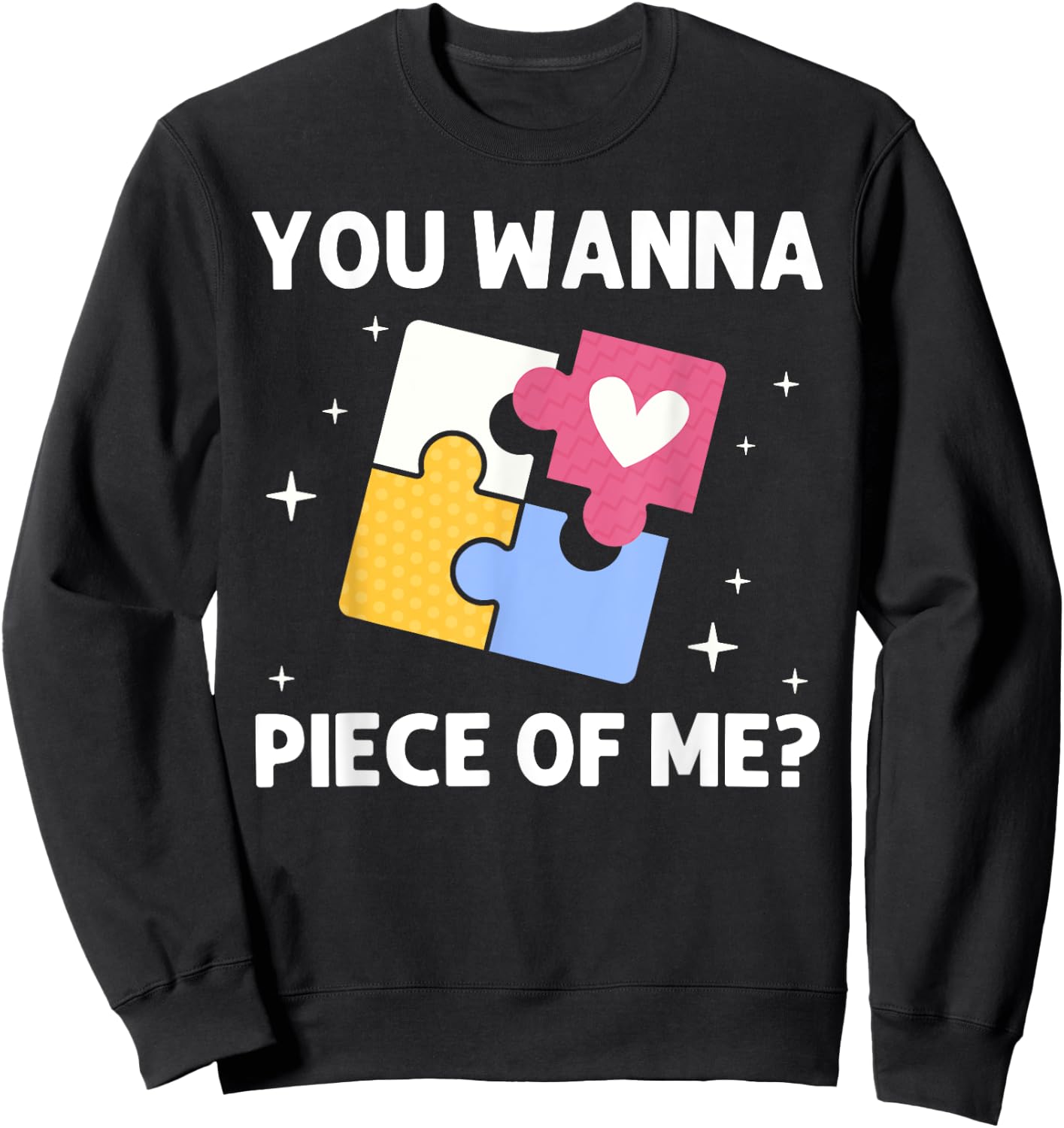 Funny Jigsaw Puzzle Design Women Adults Puzzle Lover Sweatshirt - Sweatshirt | Black