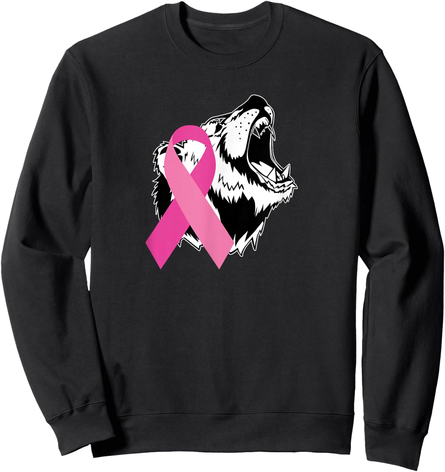 Bear Pink Breast Cancer Awareness Sweatshirt - Sweatshirt | Black