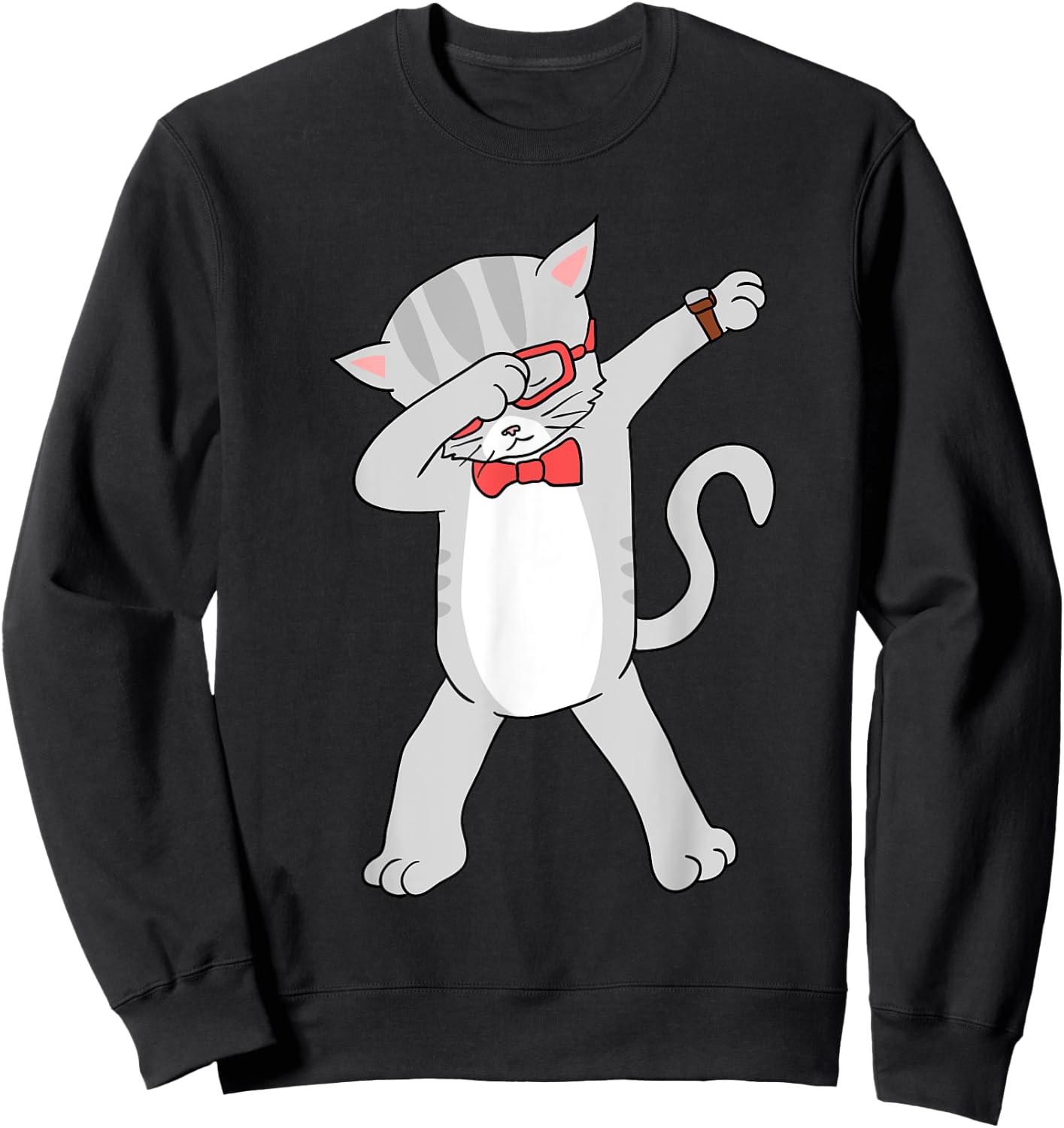Dabbing Cat Funny Dab Gift Cat Men Women Girls Kids Sweatshirt - Sweatshirt | Black
