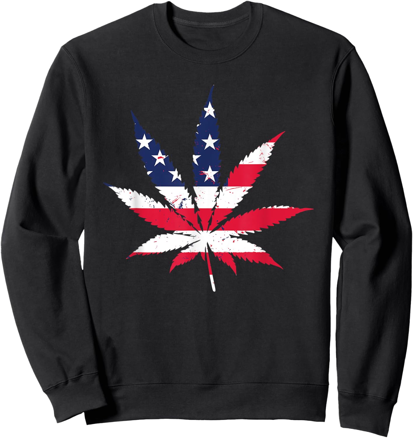 Cannabis USA Graphic T Shirt Marijuana Weed America Sweatshirt - Sweatshirt | Black